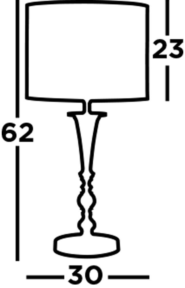 Tischleuchte E27 62 cm Ø 30 cm in Messing Antik Natur