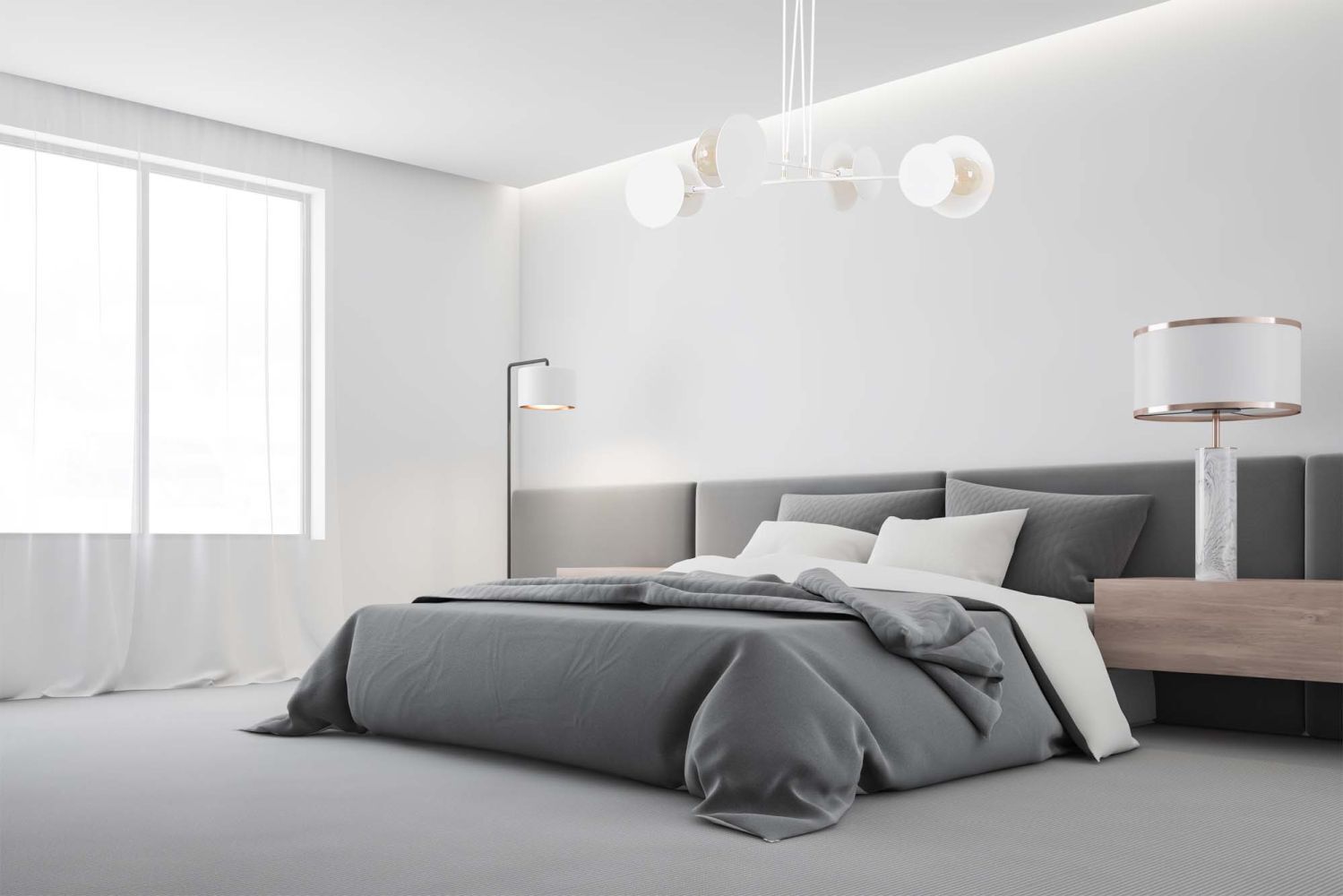Hängeleuchte verstellbar Weiß Modern 4x E27 Metall