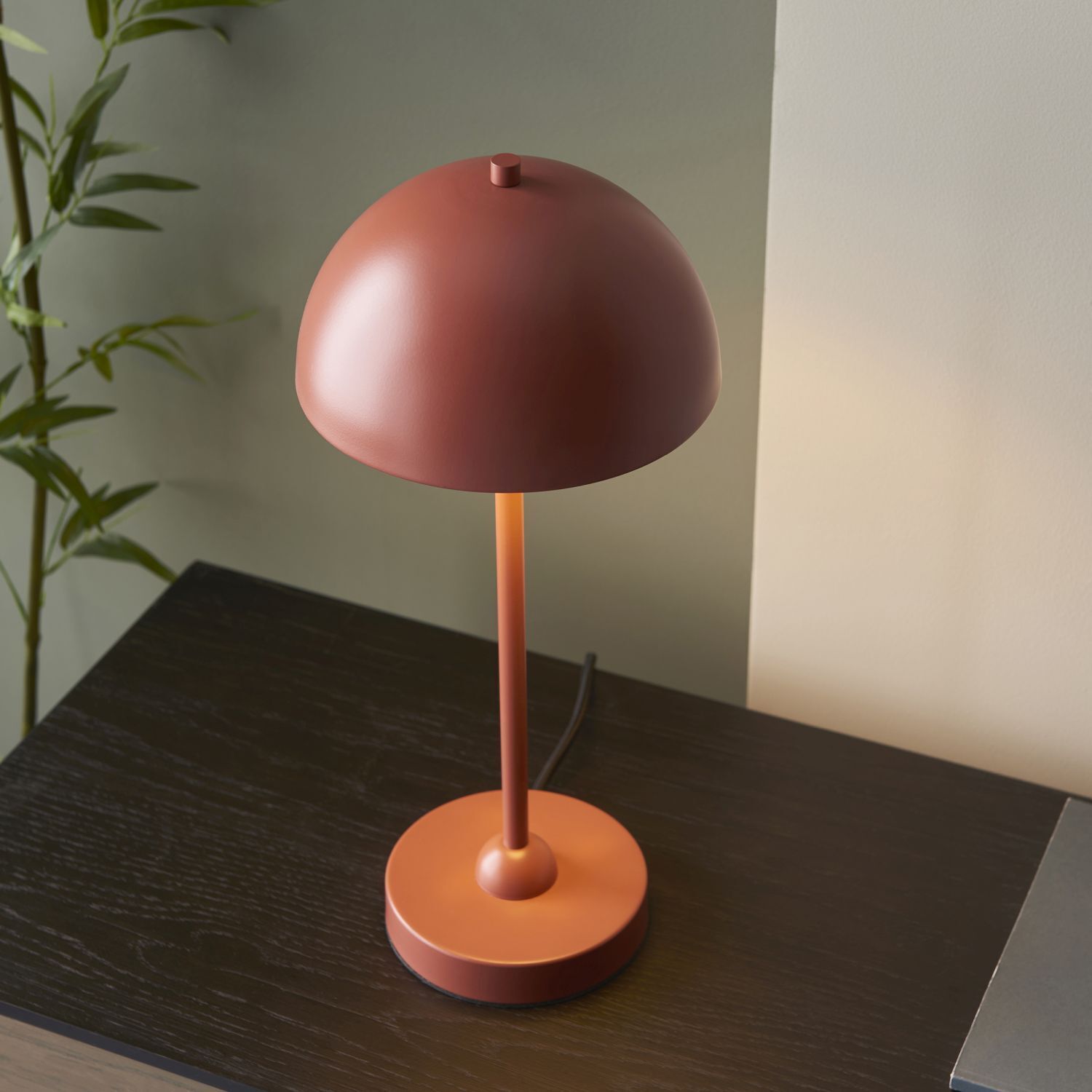 Pilzlampe Metall 41 cm in Terracotta E14 Kabelschalter