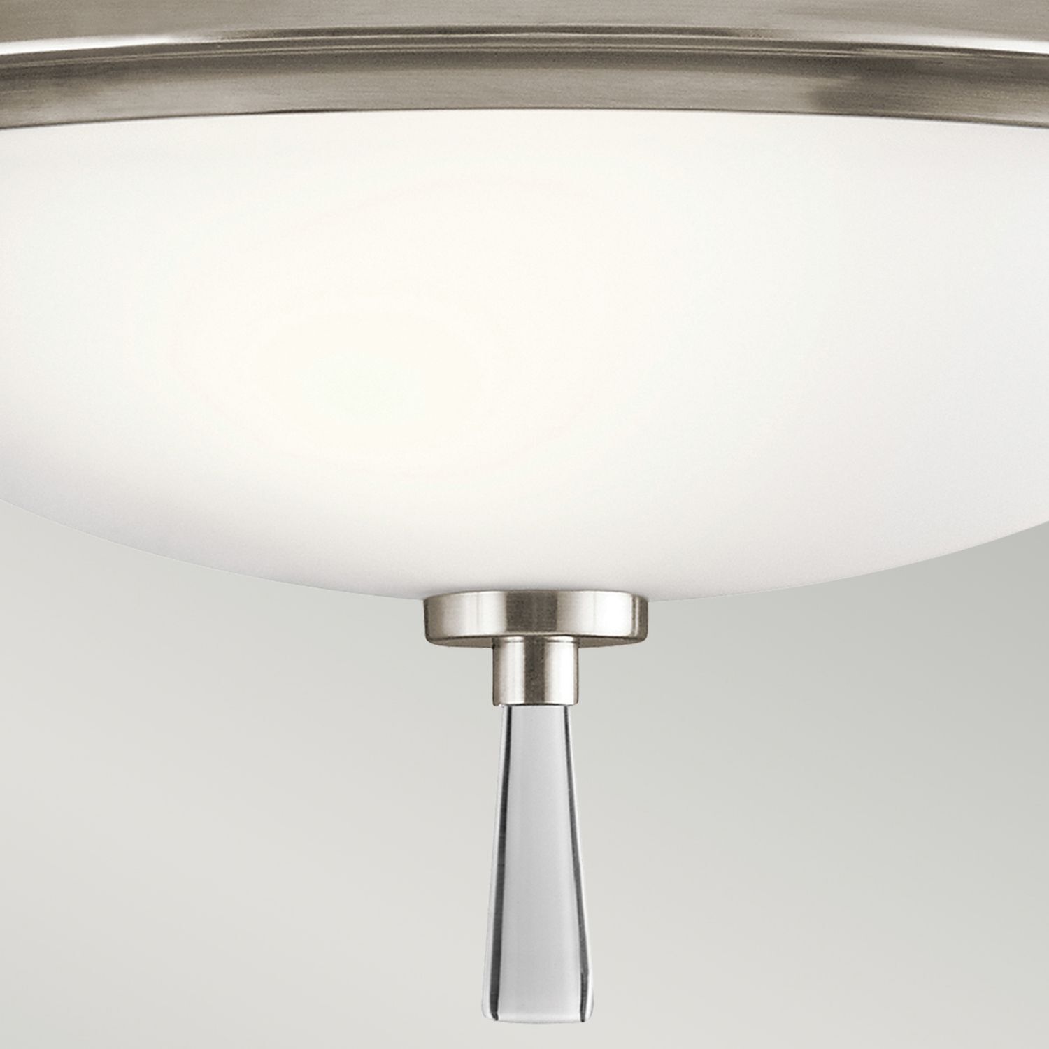 Deckenleuchte Glas Metall Ø42cm rund in Weiß Zinn