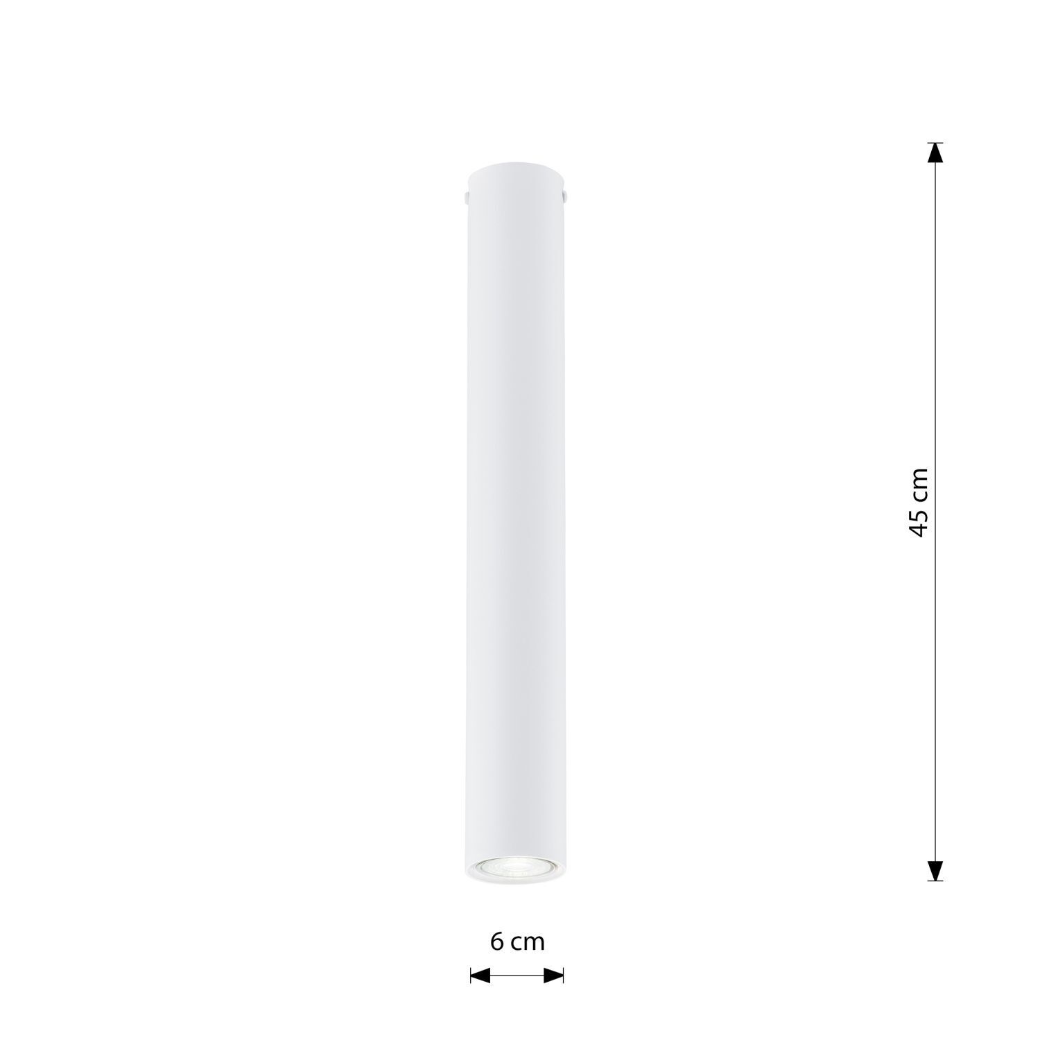 Deckenleuchte Metall D: 6 cm H: 45 cm Weiß GU10 Aufputz