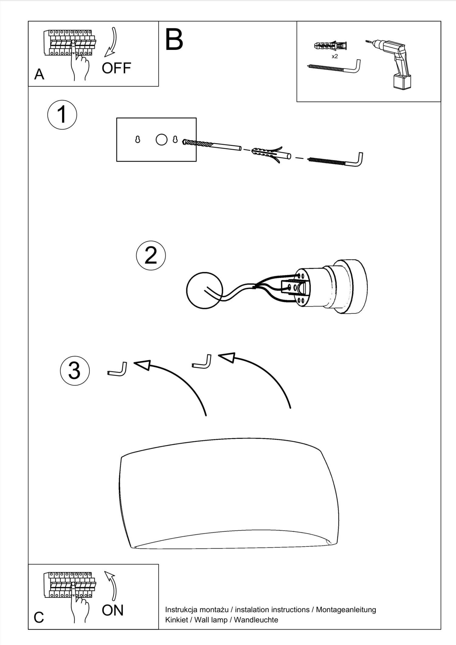 Wandlampe Keramik Up Down indirekt 32 cm Modern G9