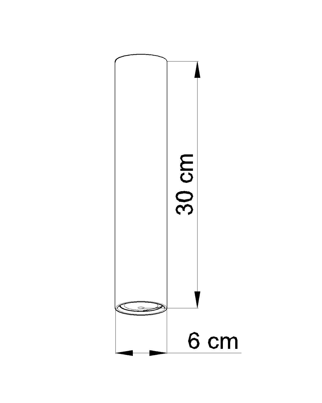 Aufbauleuchte Schwarz Ø6cm H:30cm GU10 Metall LUTATIA