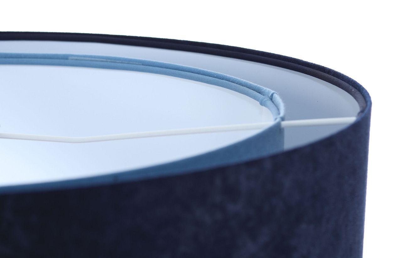 Hängeleuchte Blau E27 rund D: 50 cm Velours Optik Stoff