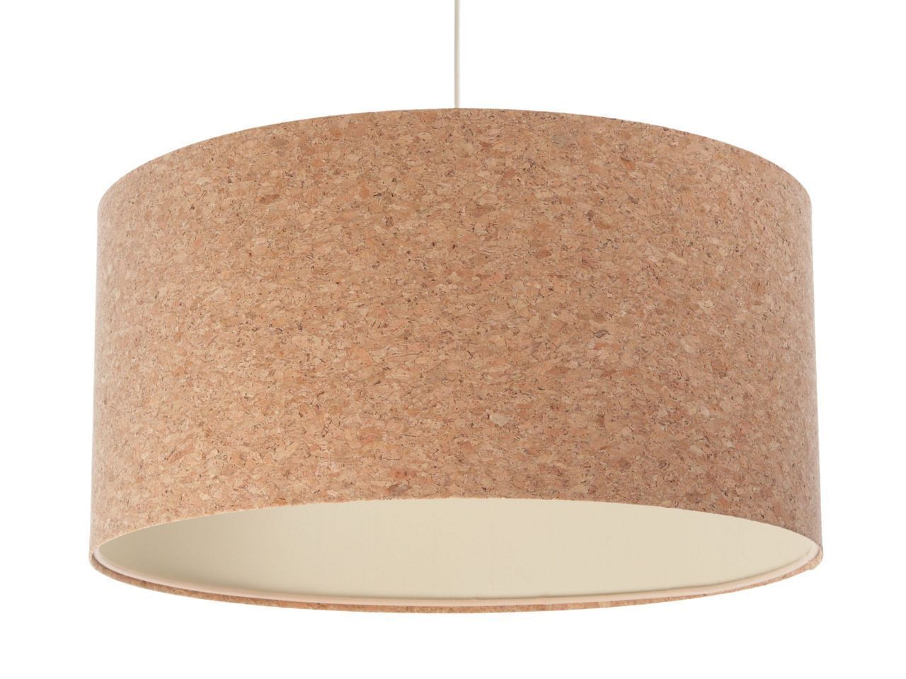 Pendelleuchte Natur Weiß E27 Ø 30 cm Kork Modern Lampe, Lampenschirm