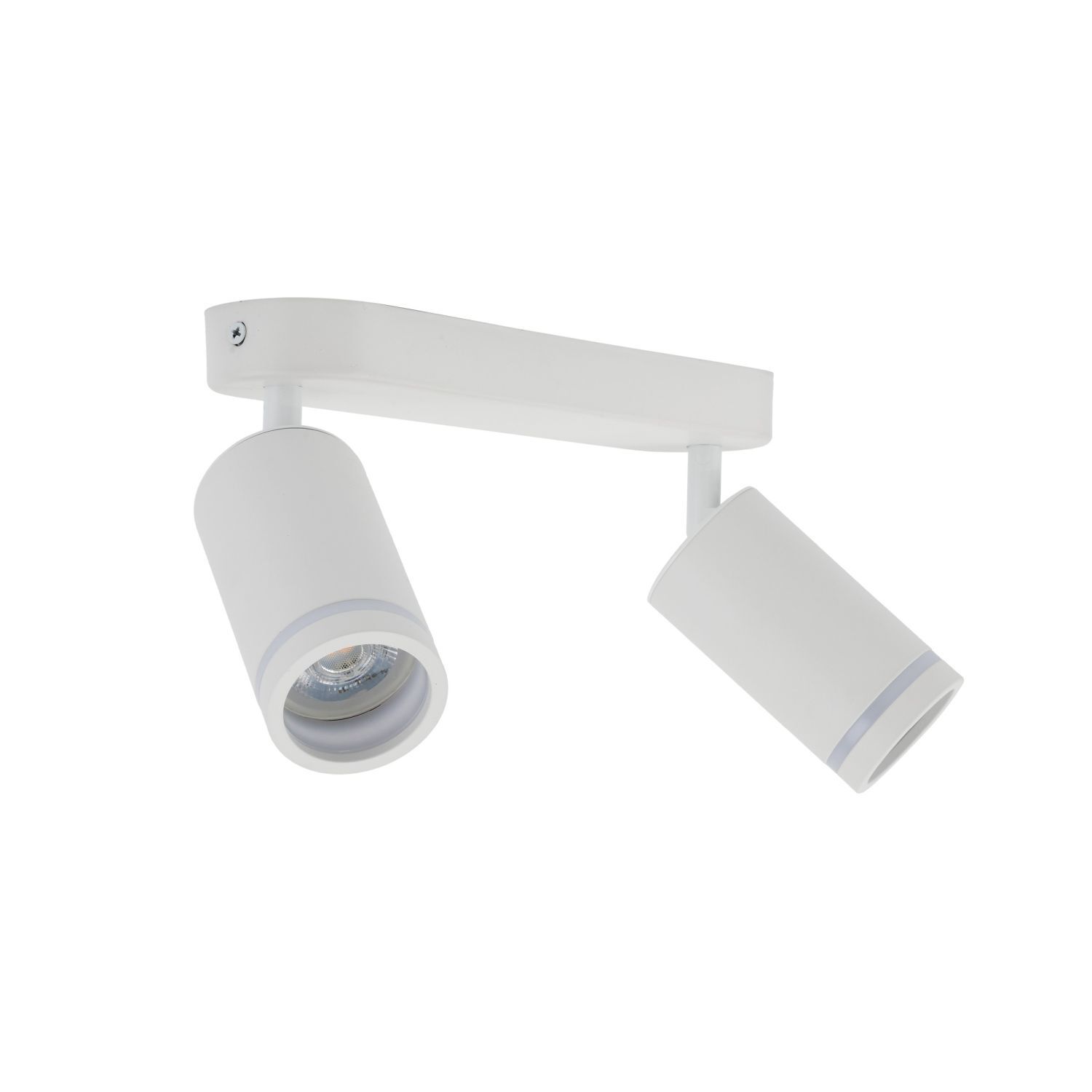 Deckenlampe Weiß Metall 43,5cm verstellbar 2-flammig GU10 Beleuchtung, Badezimmer, Drinnen, Zimmer, Duscharmatur