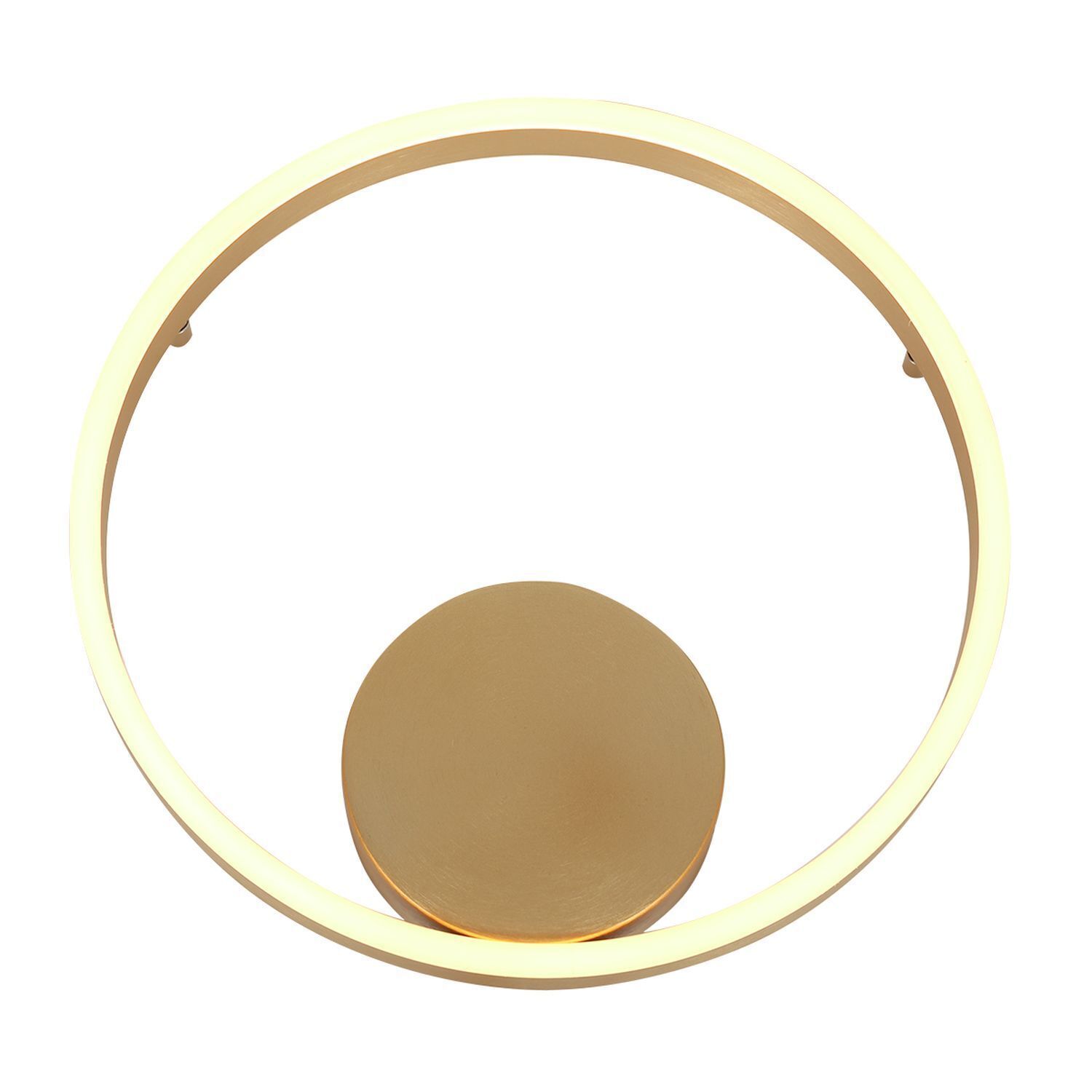 Dekorative LED Wandlampe Metall in Gold H:40 cm Ring