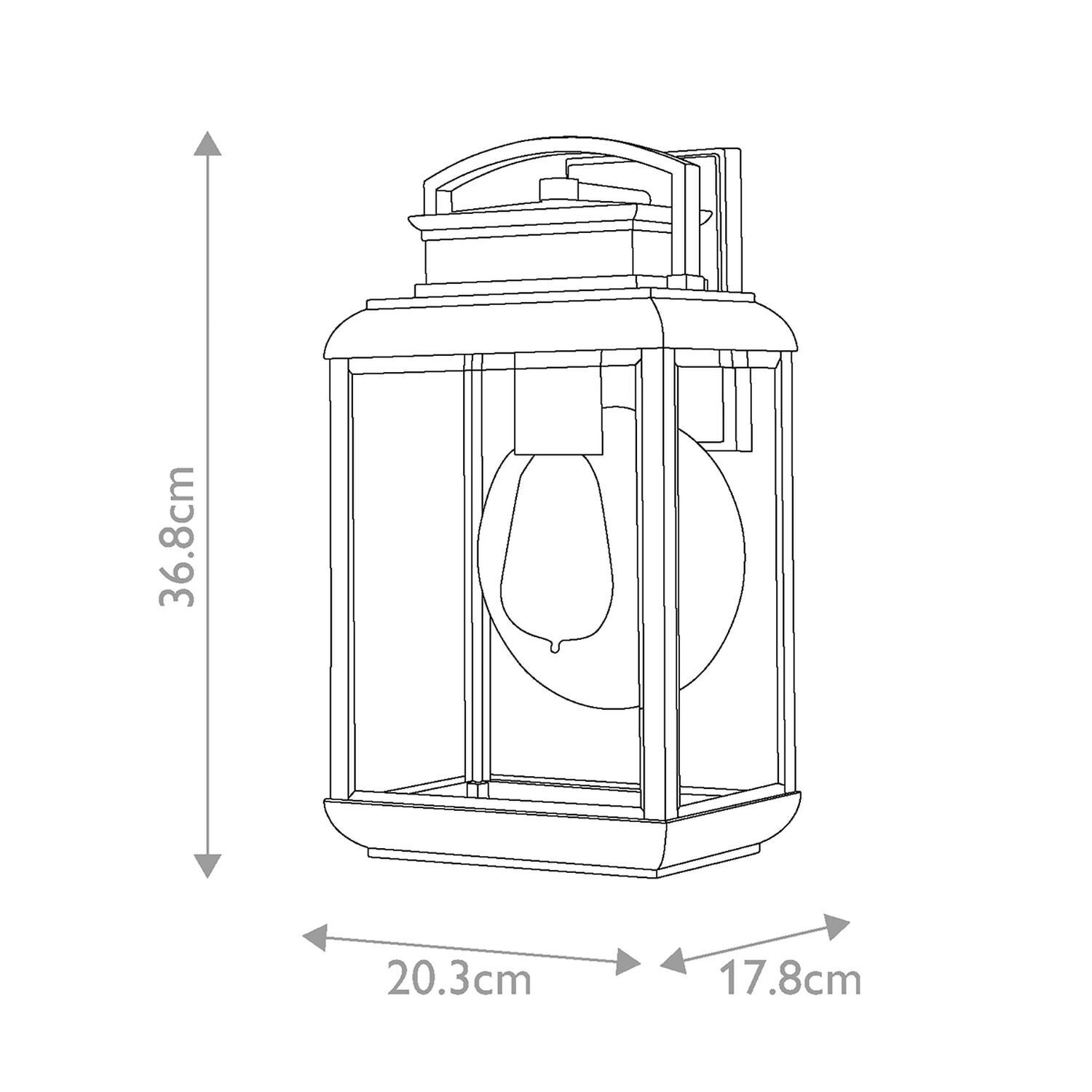 Außenwandlampe Aluminium Glas H: 36,8 cm IP44 E27 Grau