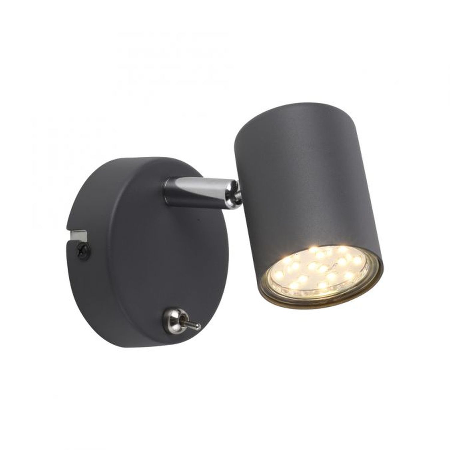 Beweglicher Wandstrahler Schwarz Schalter GU10 T:12 cm Beleuchtung, Badezimmer, Drinnen, Zimmer, Duscharmatur