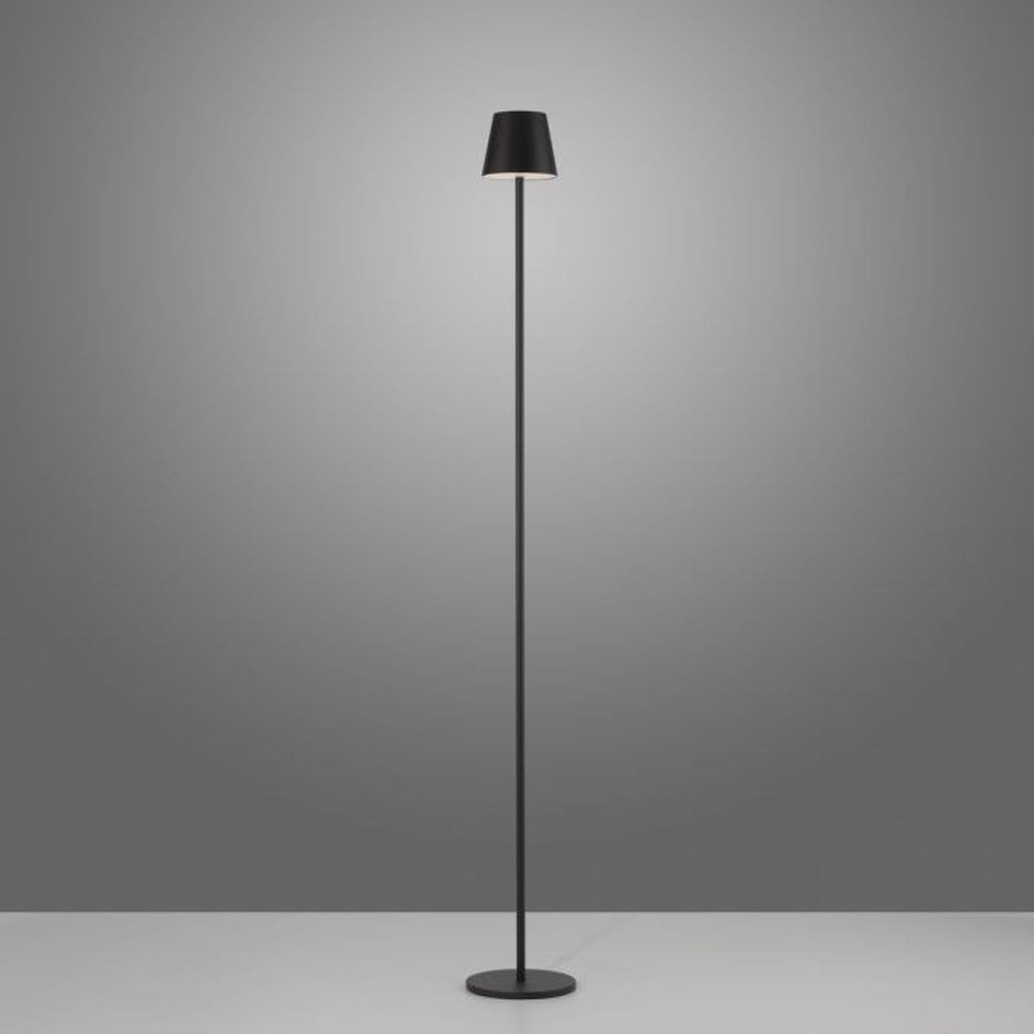 LED Akku Stehlampe Schwarz IP54 125 cm Touch Dimmen 2 W Lampe