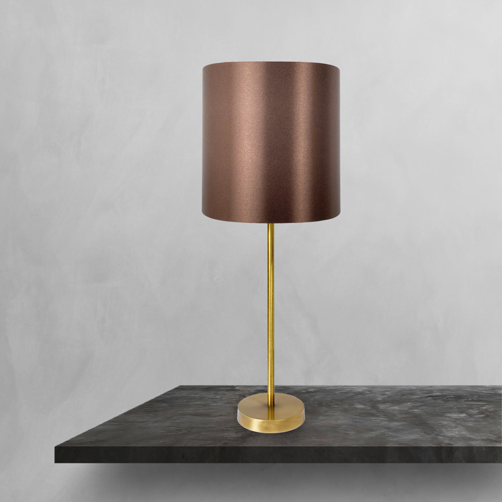 Tischlampe E27 58,5 cm Ø 20 cm in Bronze hell Braun