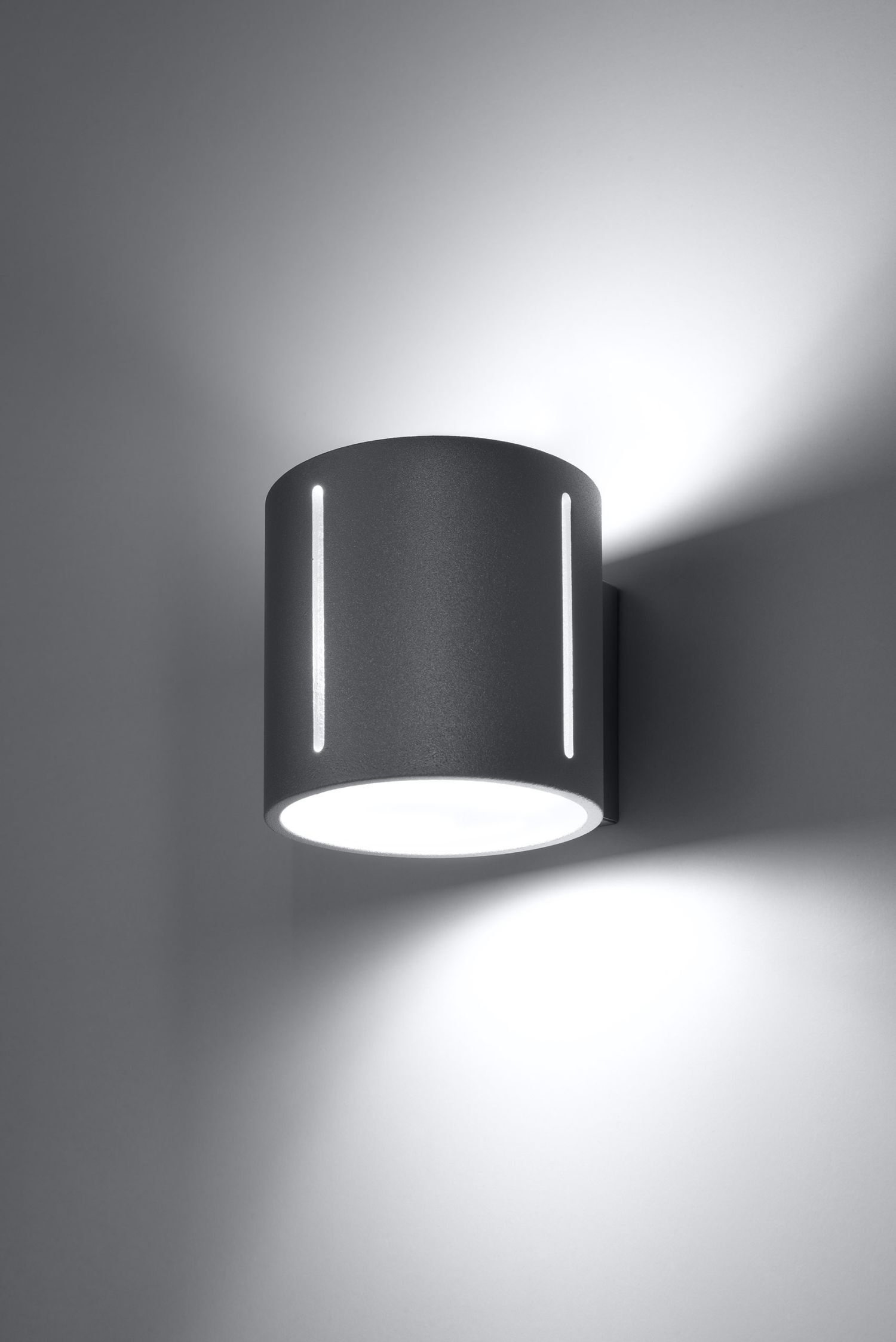 Wandlampe Metall klein H: 10 cm Up Down Grau G9 Flur