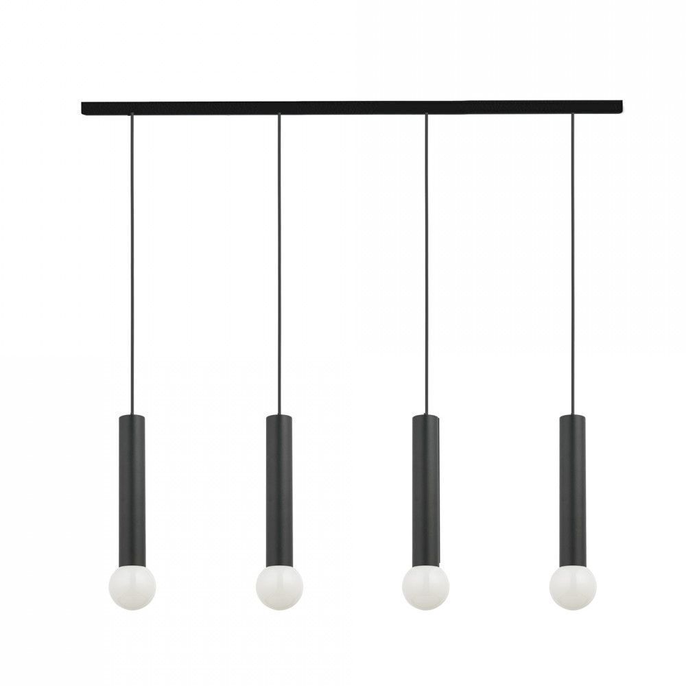 Hängelampe Schwarz Metall 4-flammig Modern Design