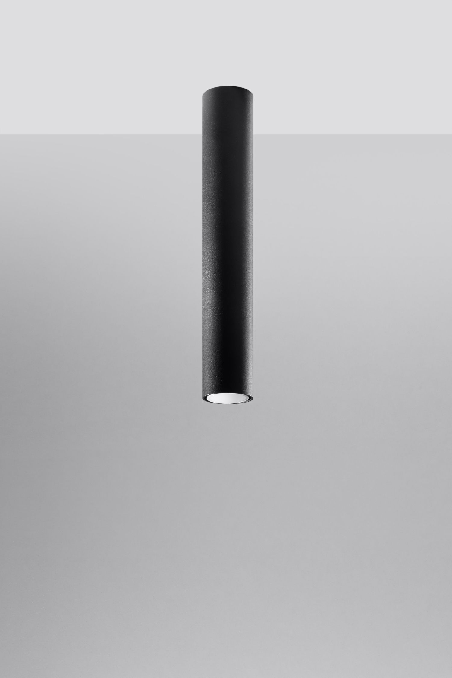 Deckenlampe schmal Ø 6 cm H: 40 cm Metall Schwarz GU10