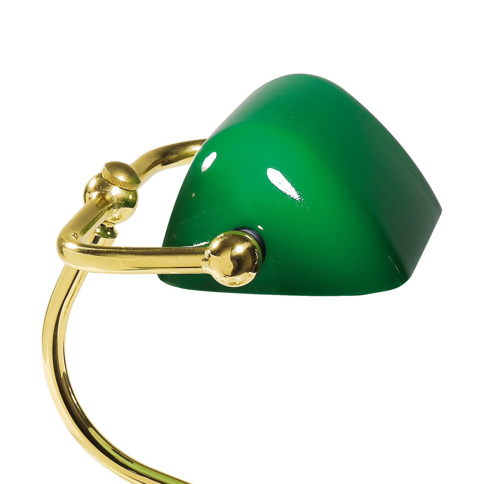 Bankerlampe Grün Messing massiv Glas 29 cm hoch schwenkbar Zubehor, Edelstein, Schmuck, Duscharmatur, Lampe