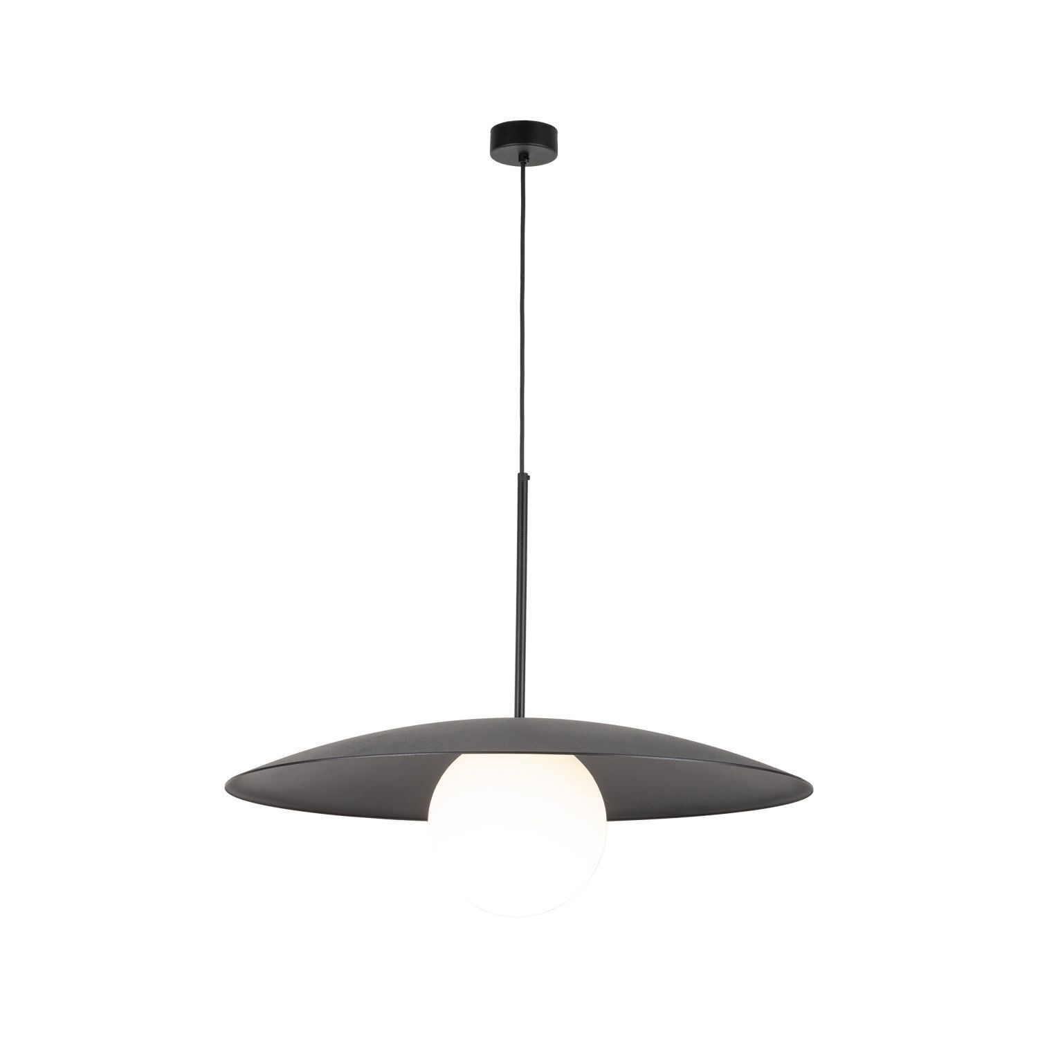 Blendarme Pendelleuchte Schwarz Metall Glas E27 Ø65 cm
