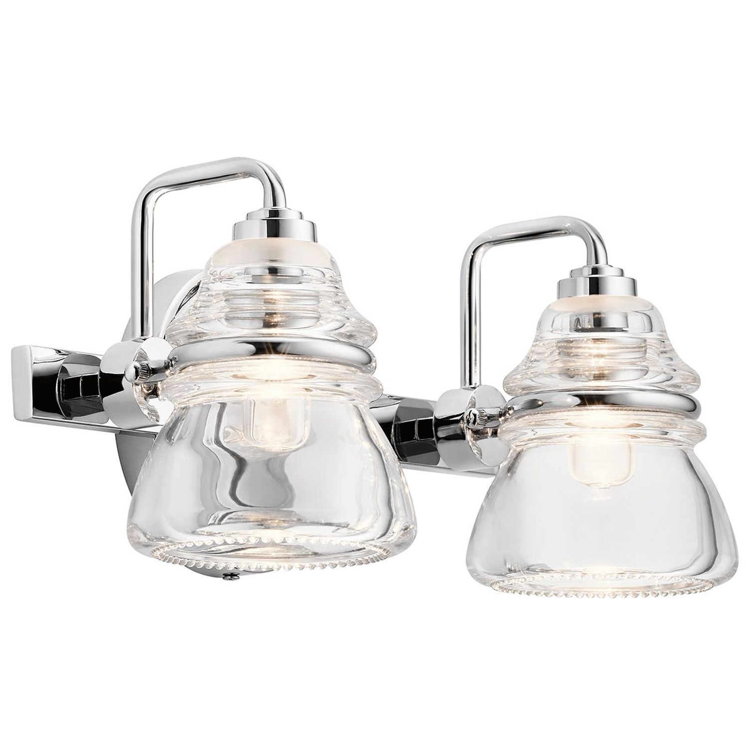 Badezimmerleuchte LED G9 IP44 B: 33,6 cm Metall Glas in Chrom