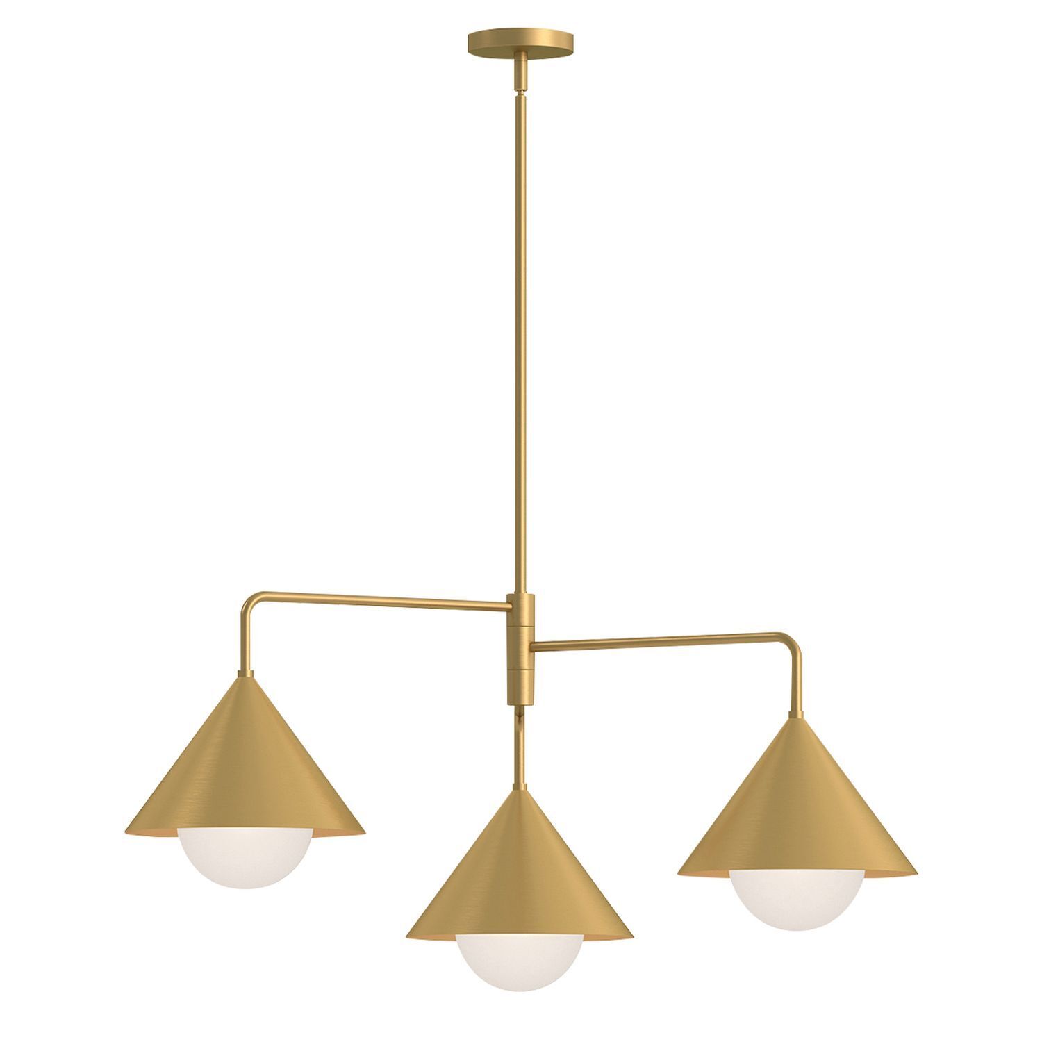 Hängeleuchte in Gold B: 96,5 cm H: max. 168 cm 3x E27