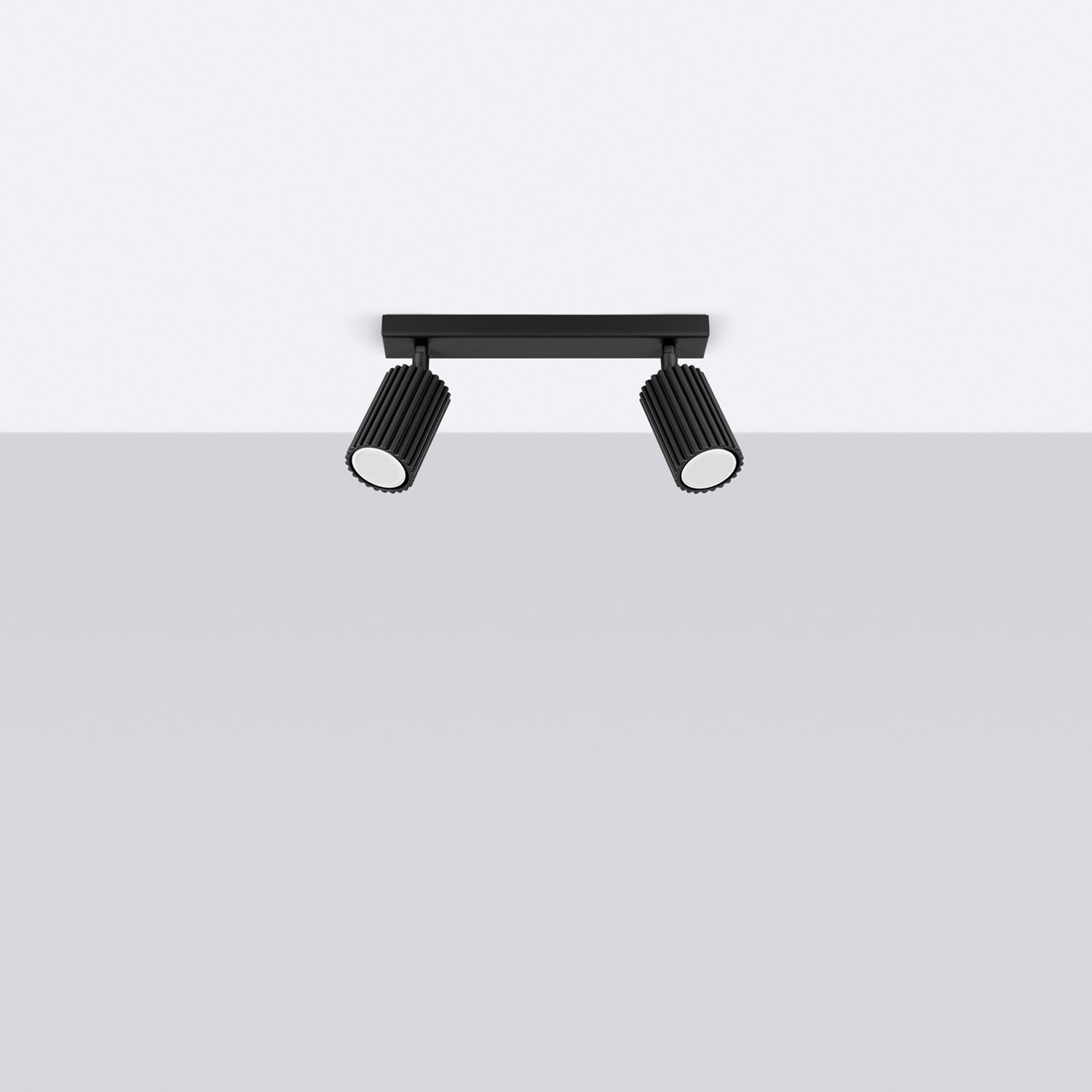 Deckenstrahler Modern B: 30 cm klein 2-flammig GU10 Schwarz