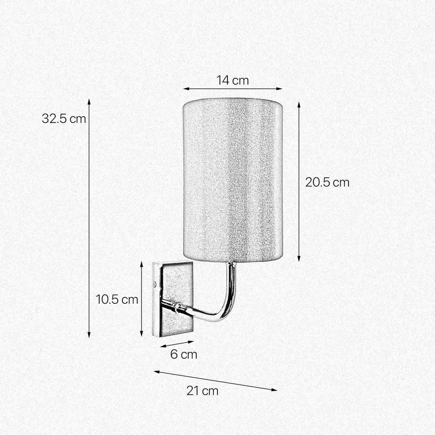 Wandlampe E27 in Bronze hell Braun Stoff Messing Modern