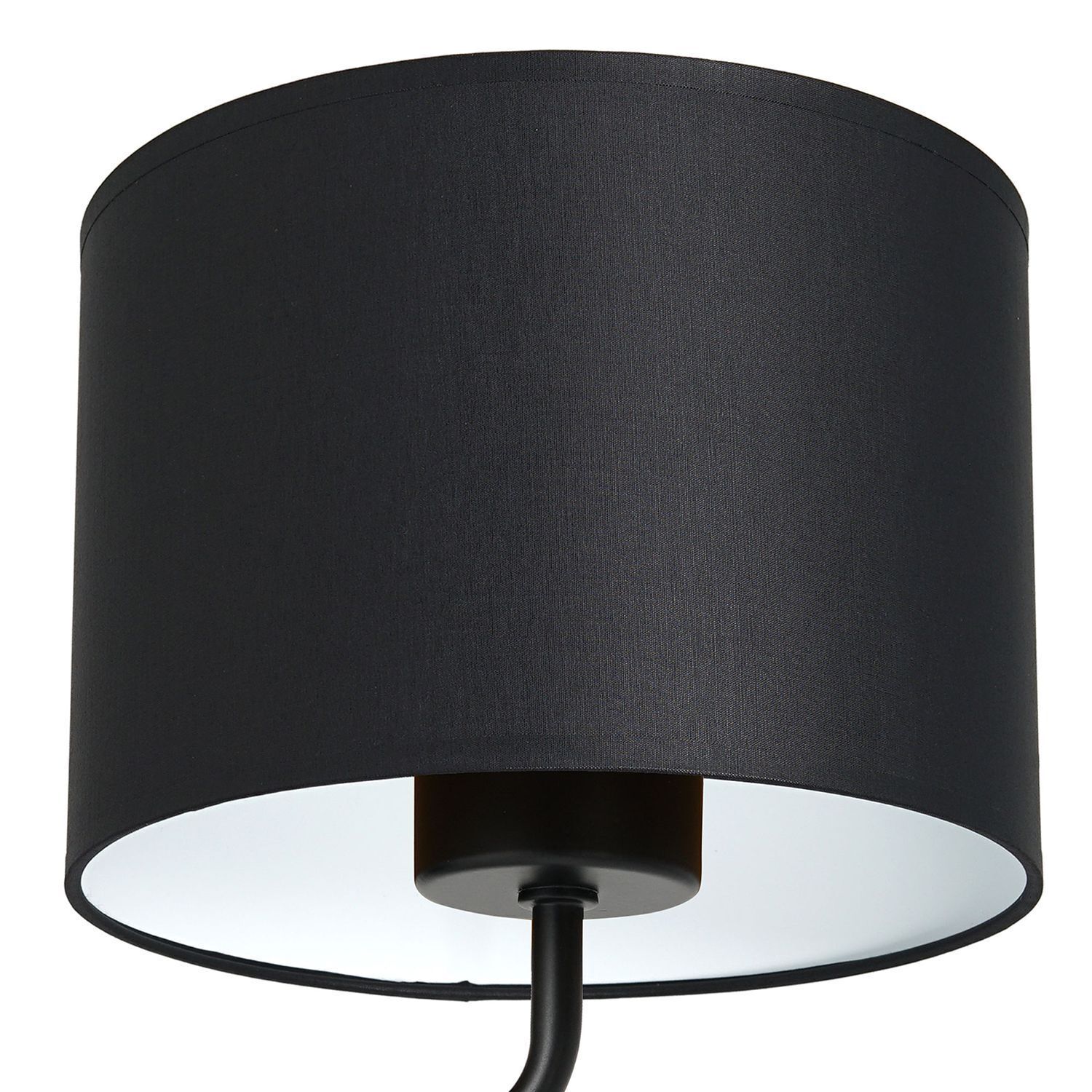 Wandlampe Schwarz Weiß Stoff Metall H:23 cm wohnlich