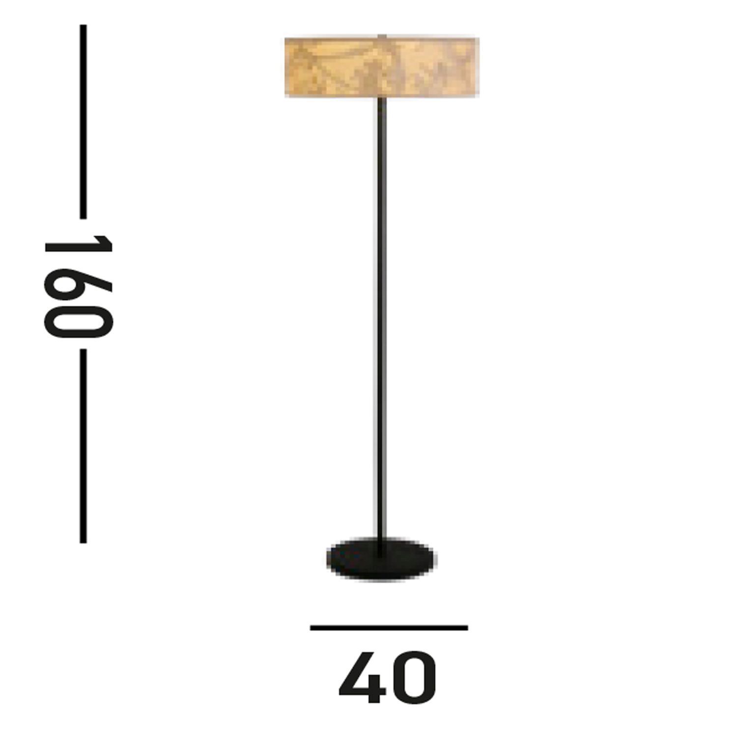 Stehlampe, Standlampe, Holzschirm, Schwarz, Höhe 190 cm