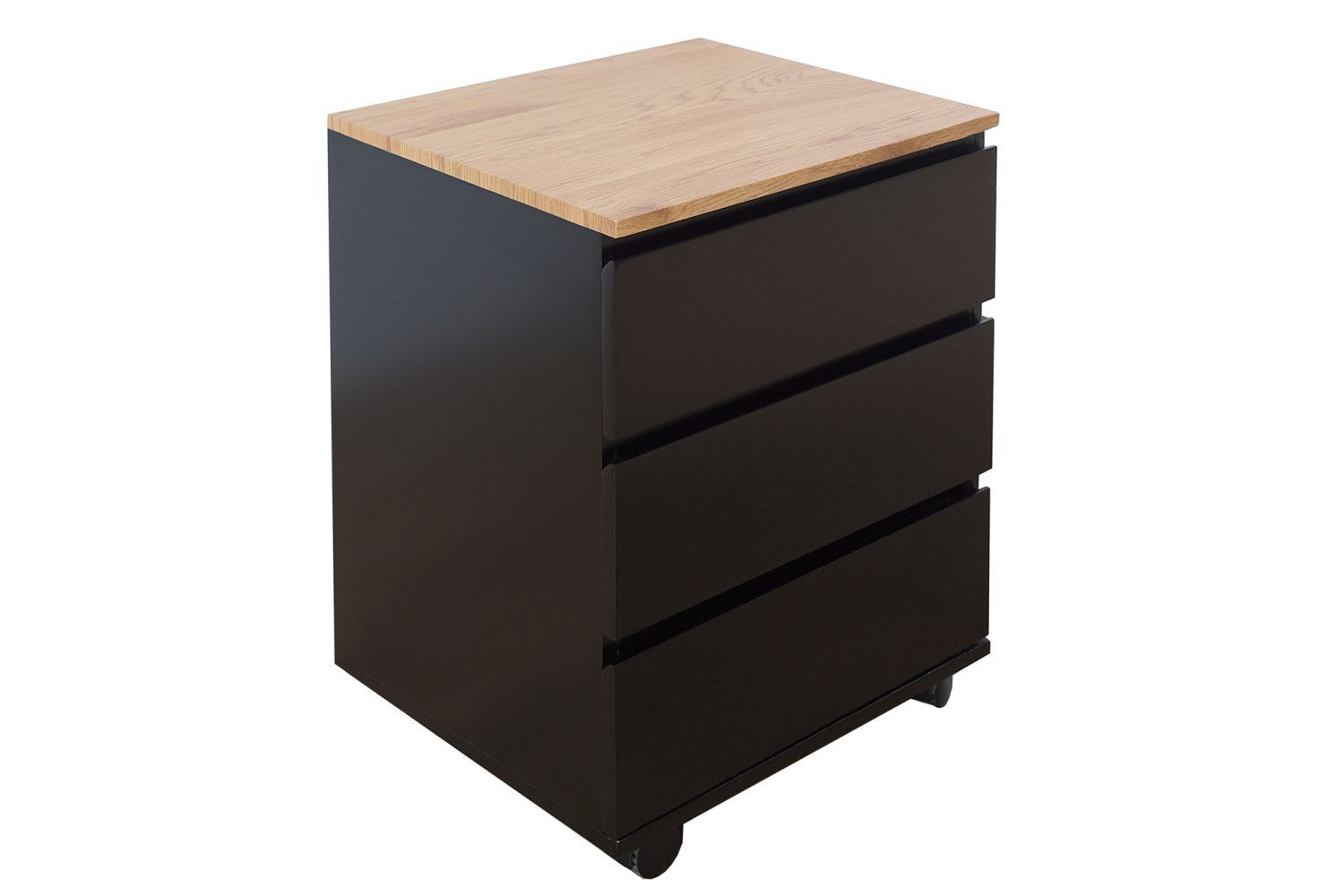 Schubladenwagen MDF 46x11 cm in Schwarz Matt Natur