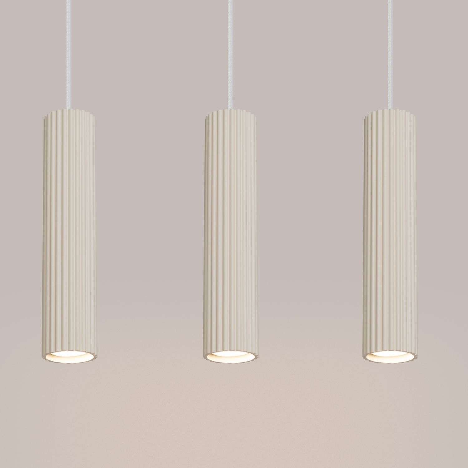 Pendelleuchte 3-flammig GU10 B: 45 cm in Creme Modern
