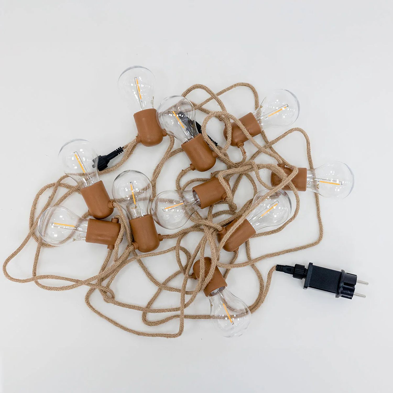 LED Außenlichterkette 5m 10x E27 IP44 2700 K mit Stecker Kunst