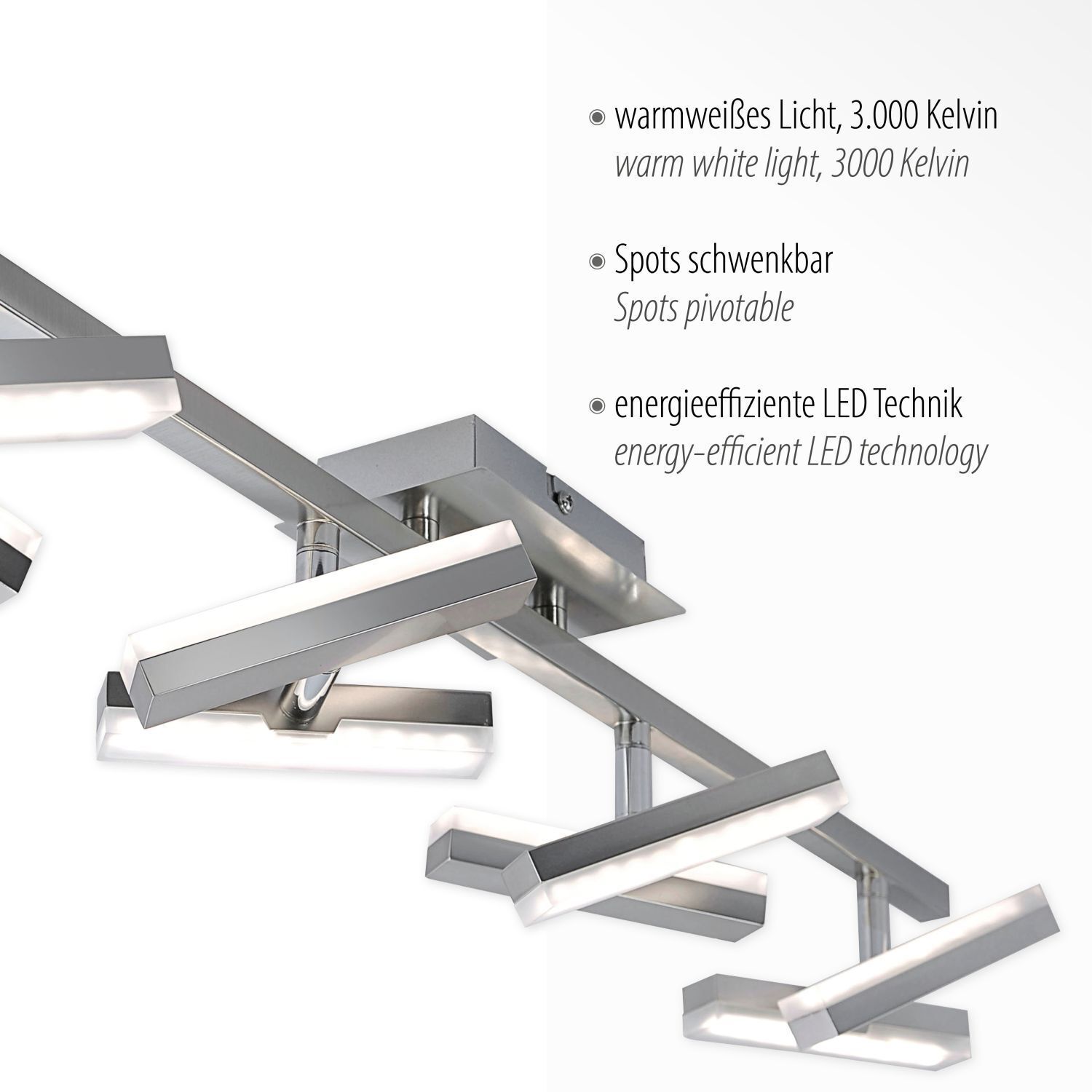LED Deckenspot in Stahl Metall flexibel 225 lm 70 cm