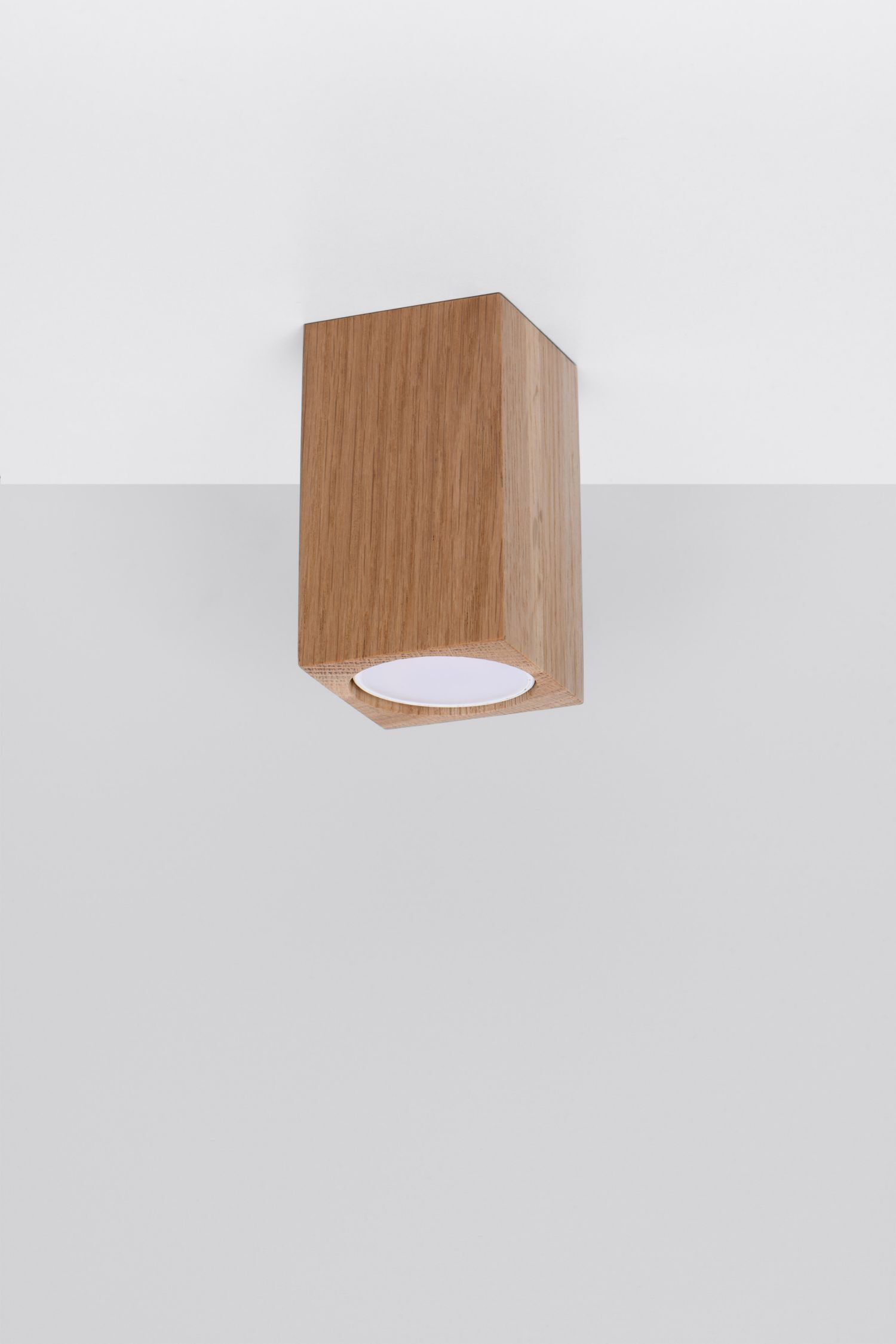 Spot Lampe Decke Holz klein H: 10 cm eckig GU10