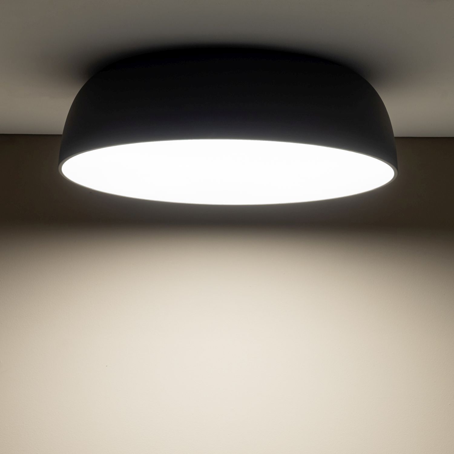 Runde Deckenleuchte Grau E27 Ø58 cm blendarm wohnlich