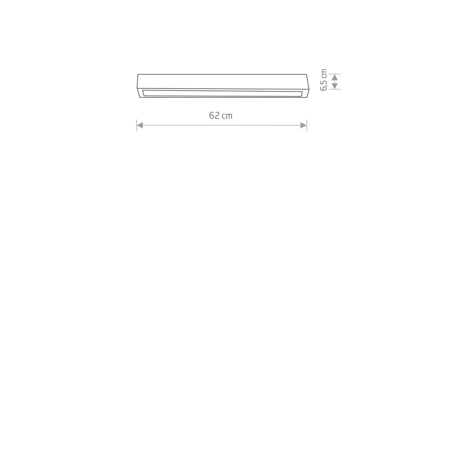 LED Leuchte, Wandlampe, sichtbares Maß, 63 cm Länge, 6,5 cm Höhe