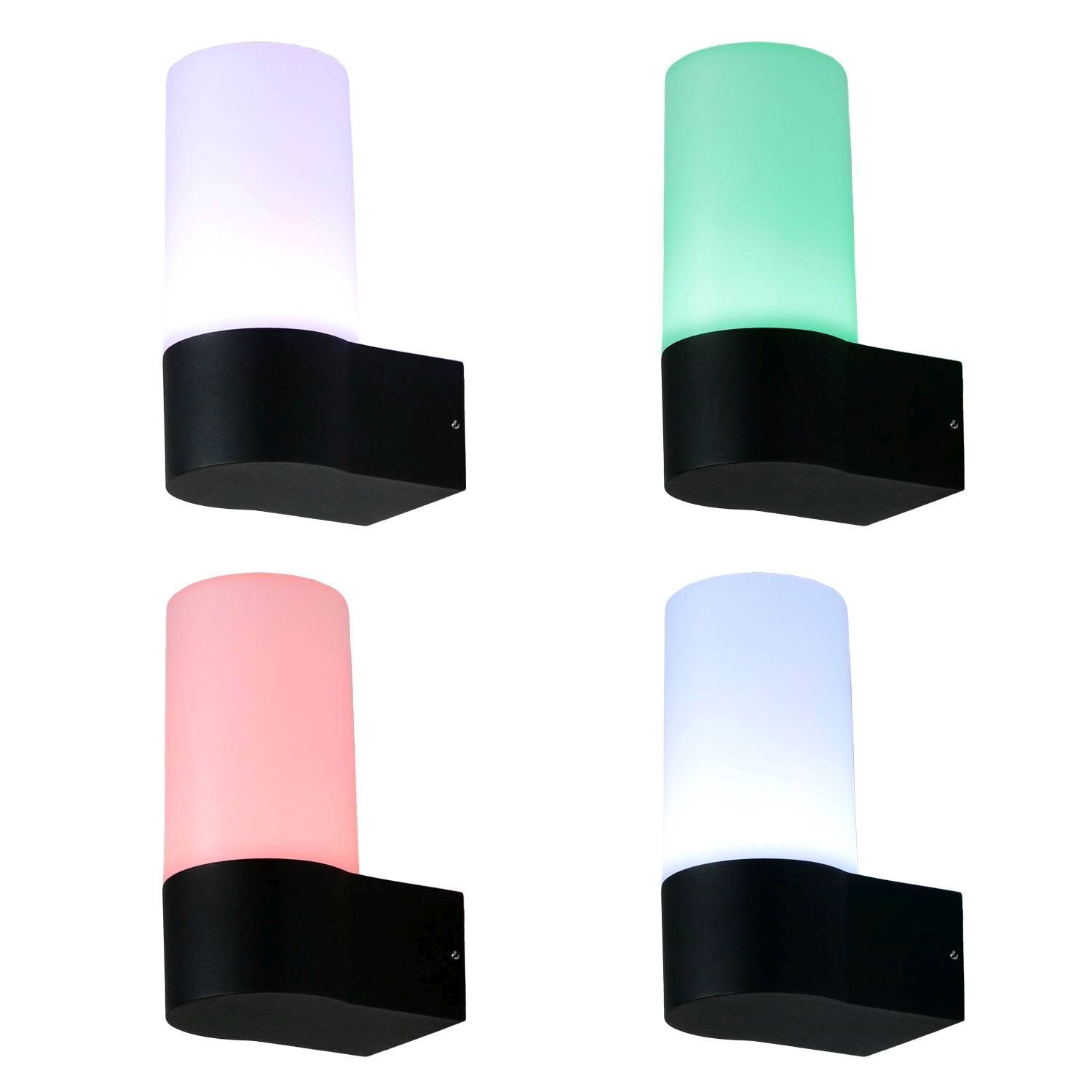 Wandleuchte, Wandlampe, LED-Lampe, Farbwechsel, Schwarz-Wandhalterung