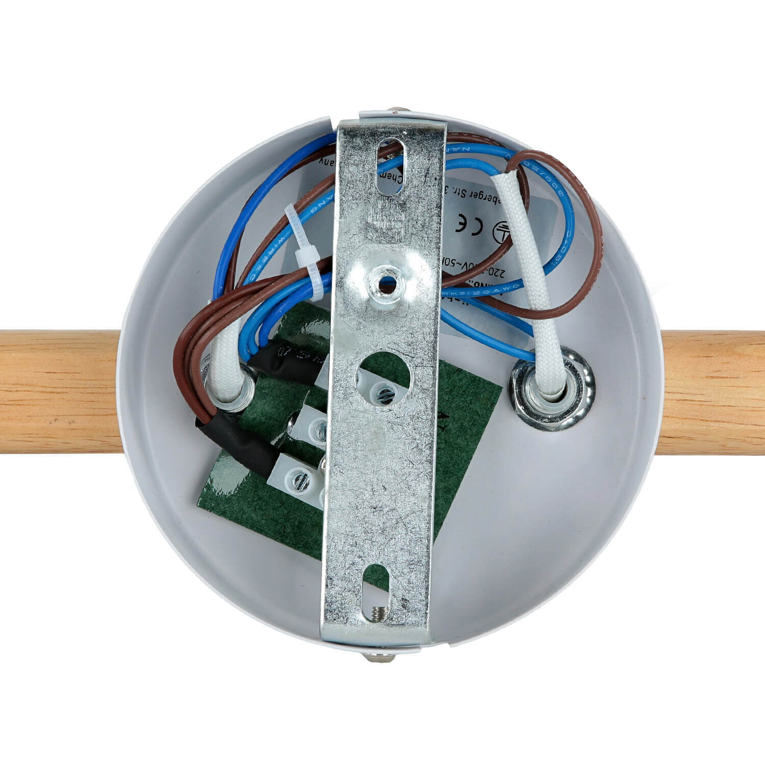 Deckenlampe Holz Glas 47 cm lang G9 in Hell Weiß 3-flammig Deckenlampe Holz Glas 47 cm lang G9 in Hell Weiß 3-flammig