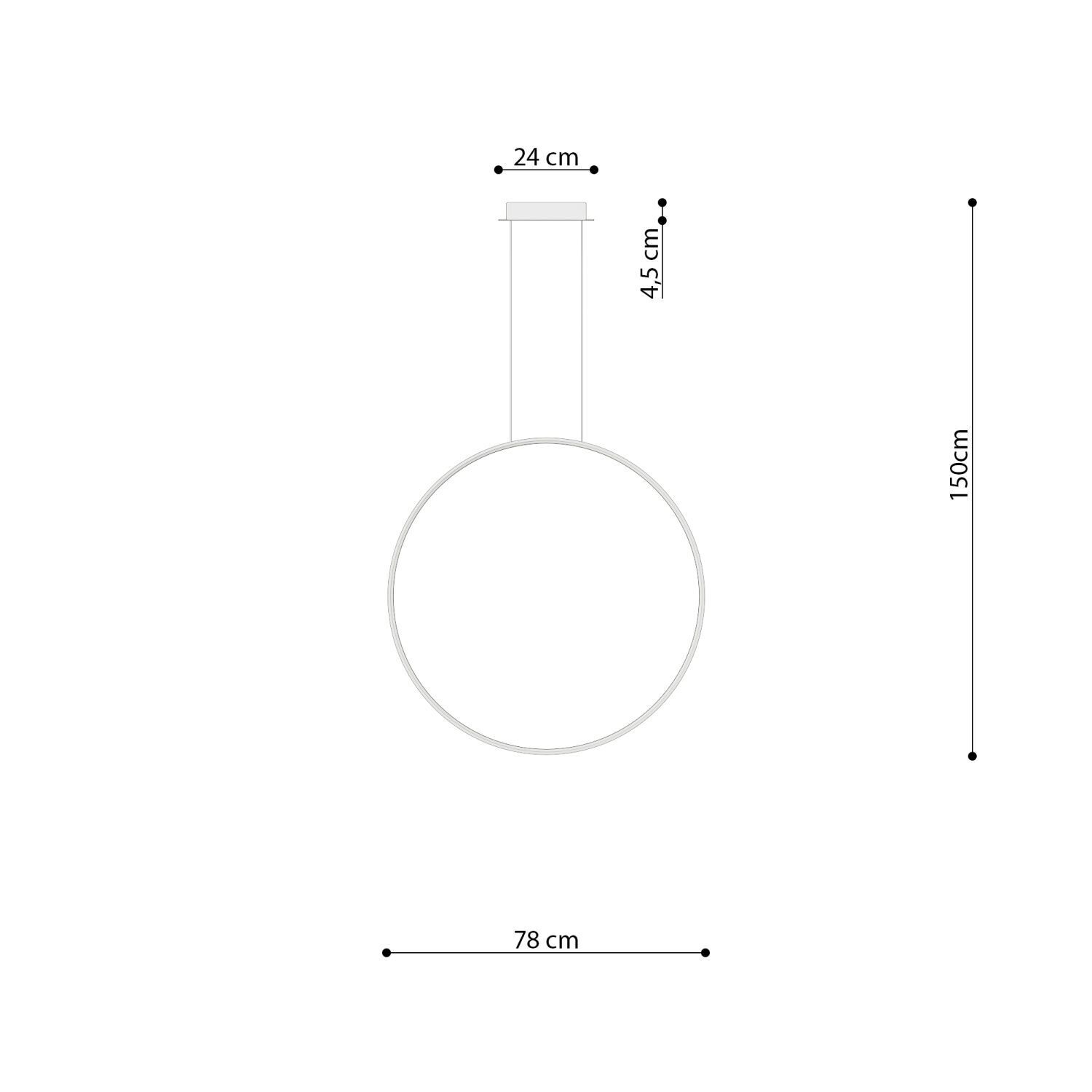 LED Hängeleuchte rund Ø 78 cm Weiß 3000 K Ring