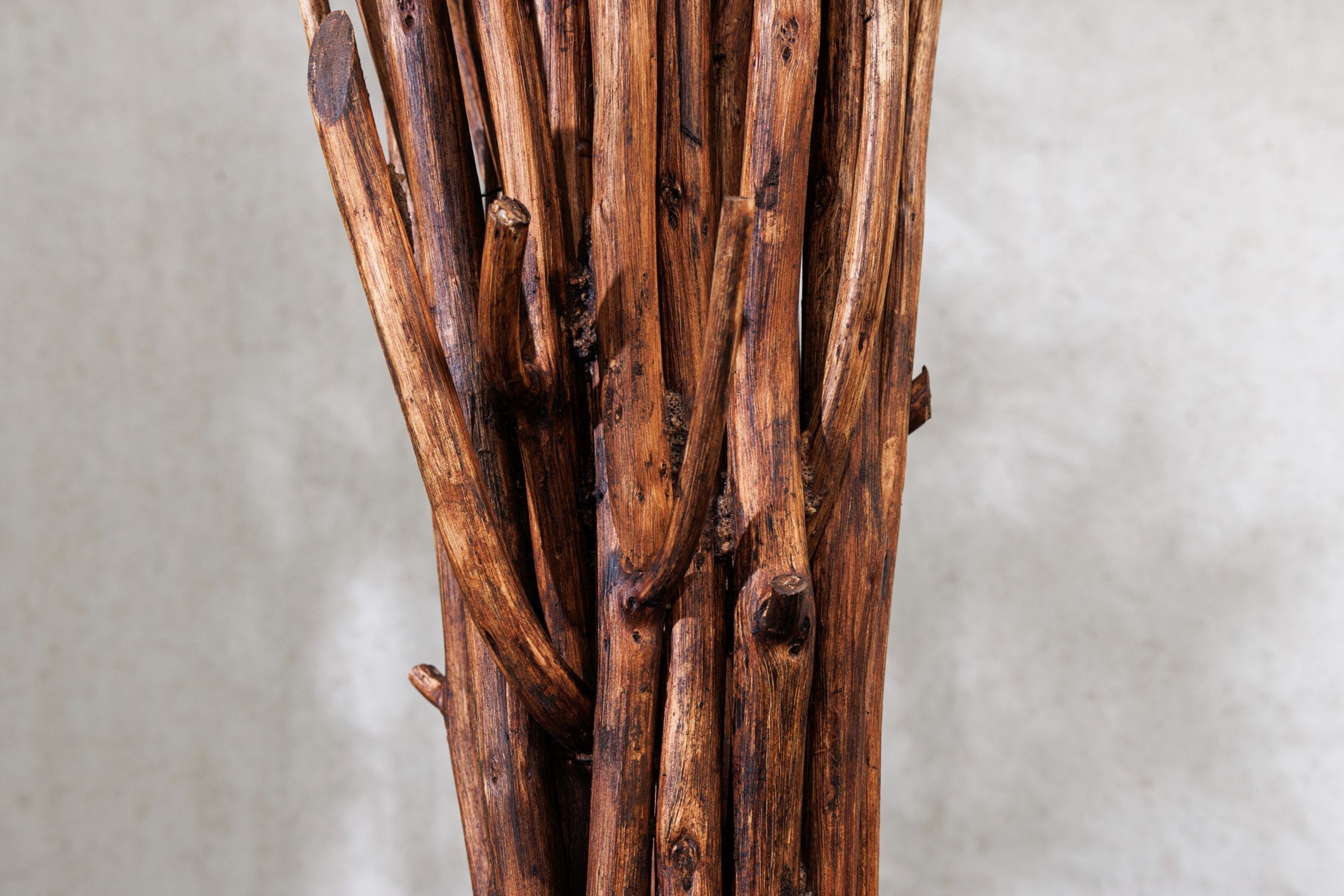 Tischlampe Weiß Holz Stoff E27 H:58 cm gemütlich Holz