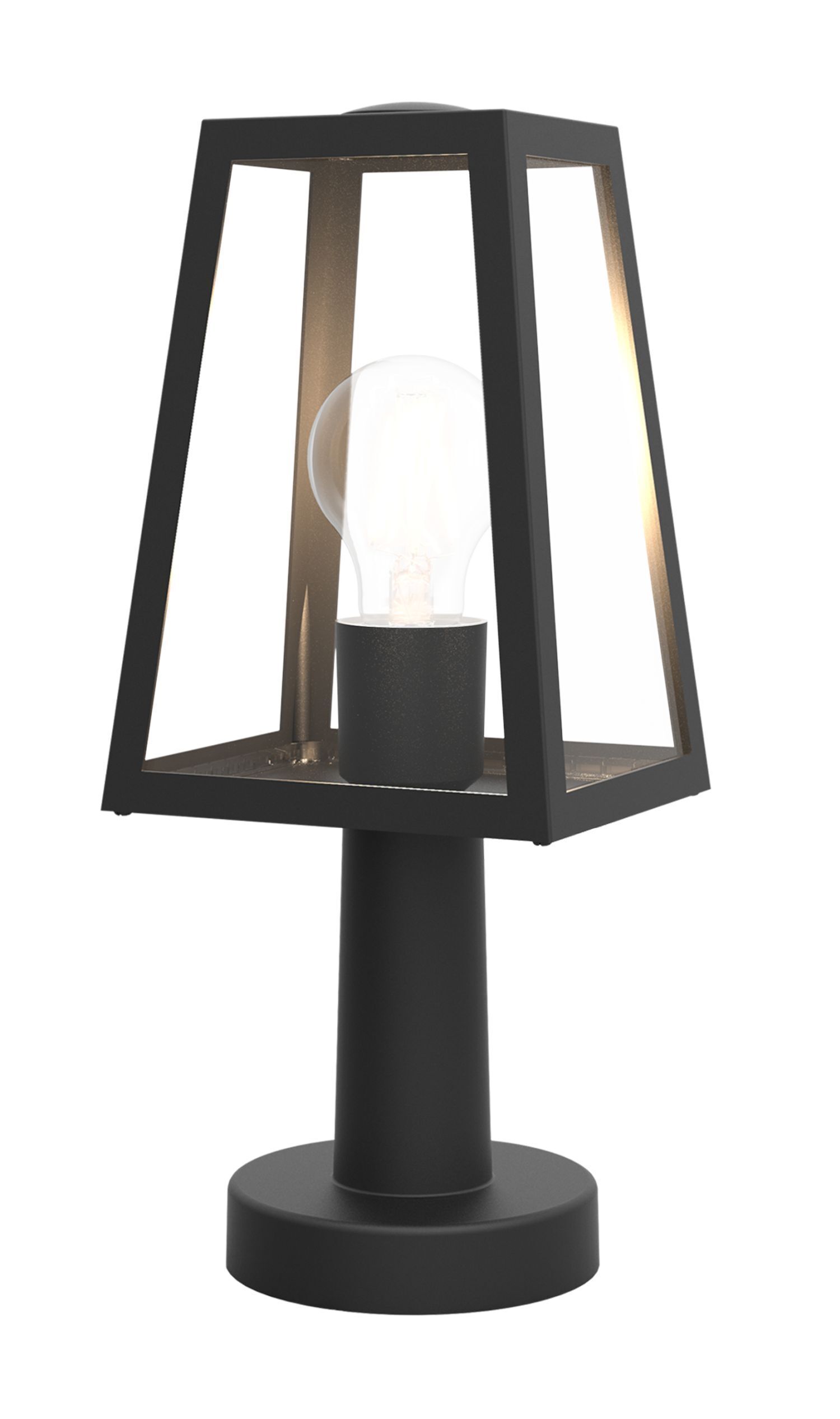 Sockelleuchte Aluminium Glas E27 IP44 H:33,8 cm Modern