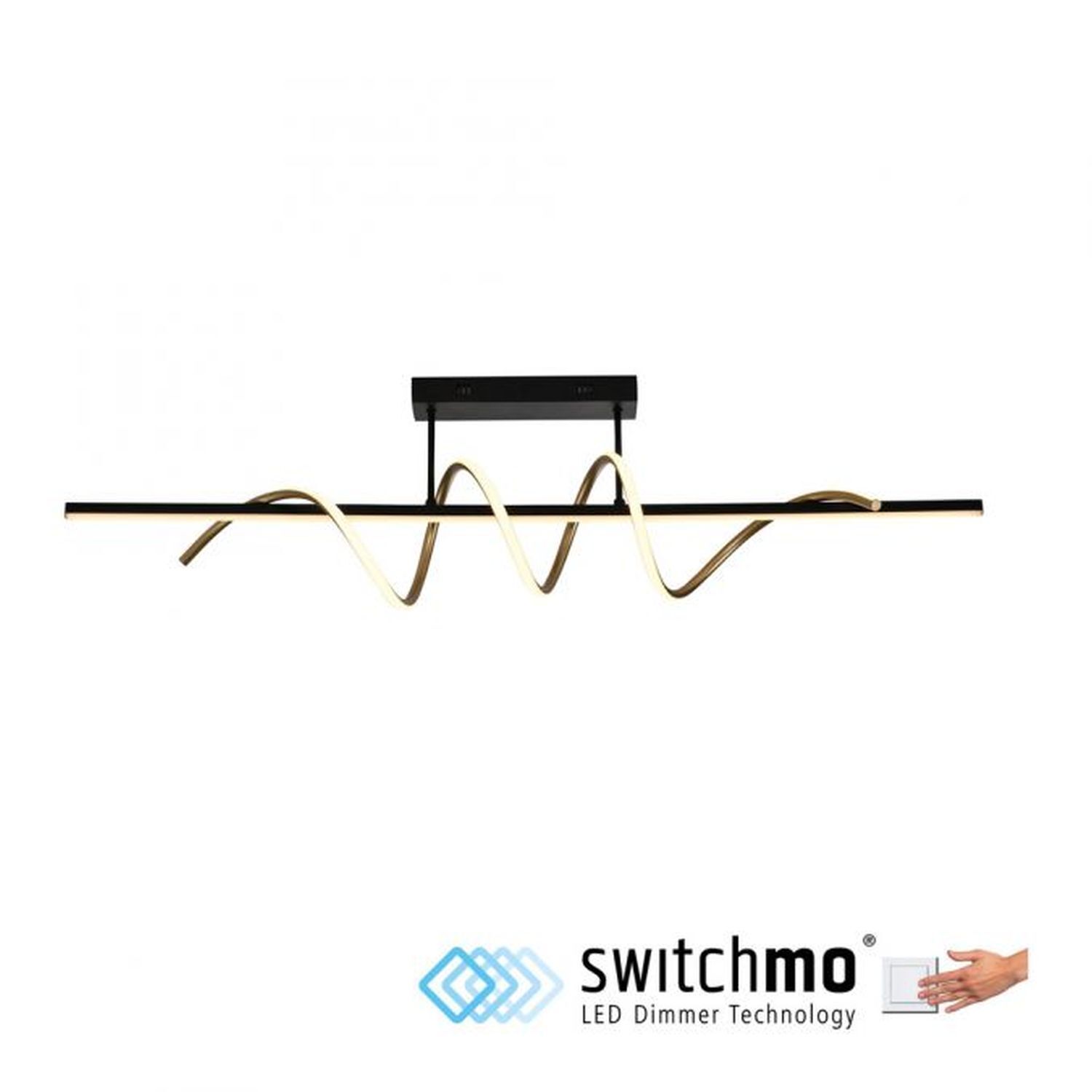 LED Deckenlampe Metall dimmbar 3000 K Schwarz Messing