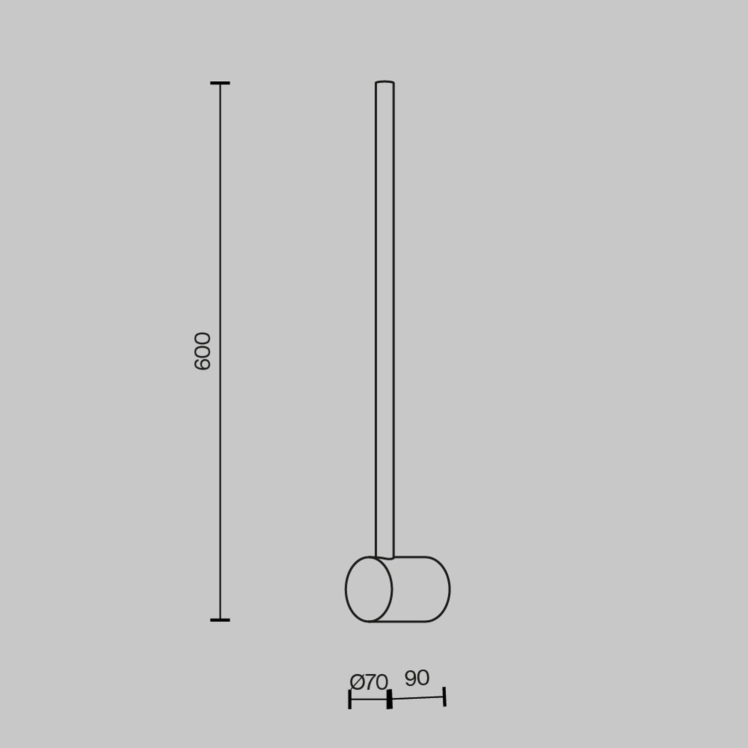 Wandleuchte LED Metall H: 60 cm in Messing länglich MAX