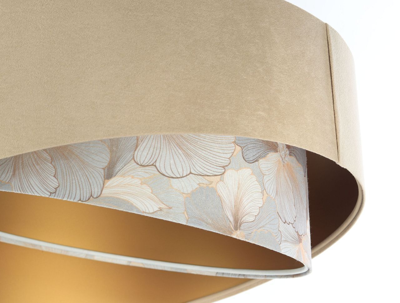 Hängeleuchte rund D: 50 cm E27 Stoff Velours Optik