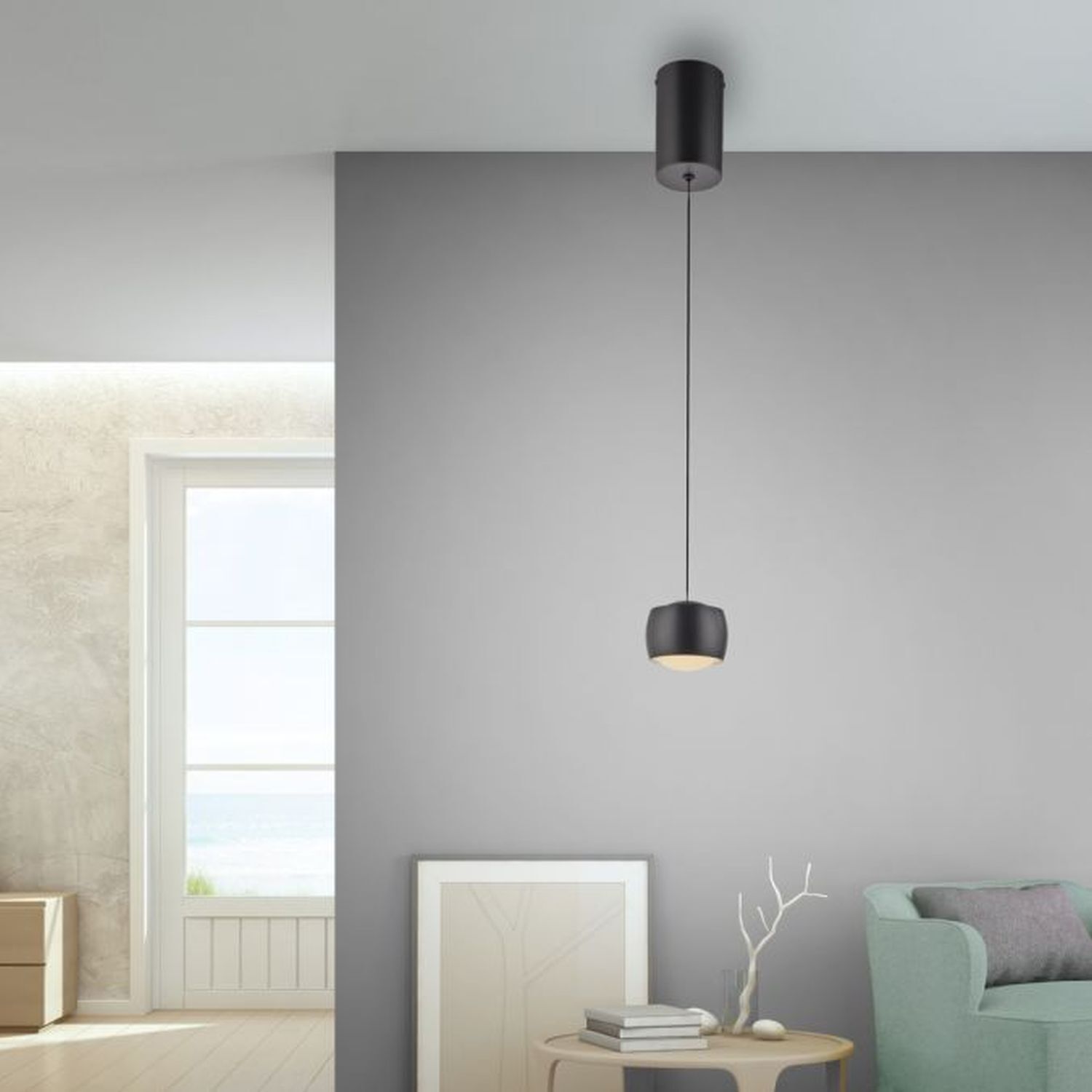 LED Hängeleuchte Metall warmweiß 3000 K 800 lm Schwarz