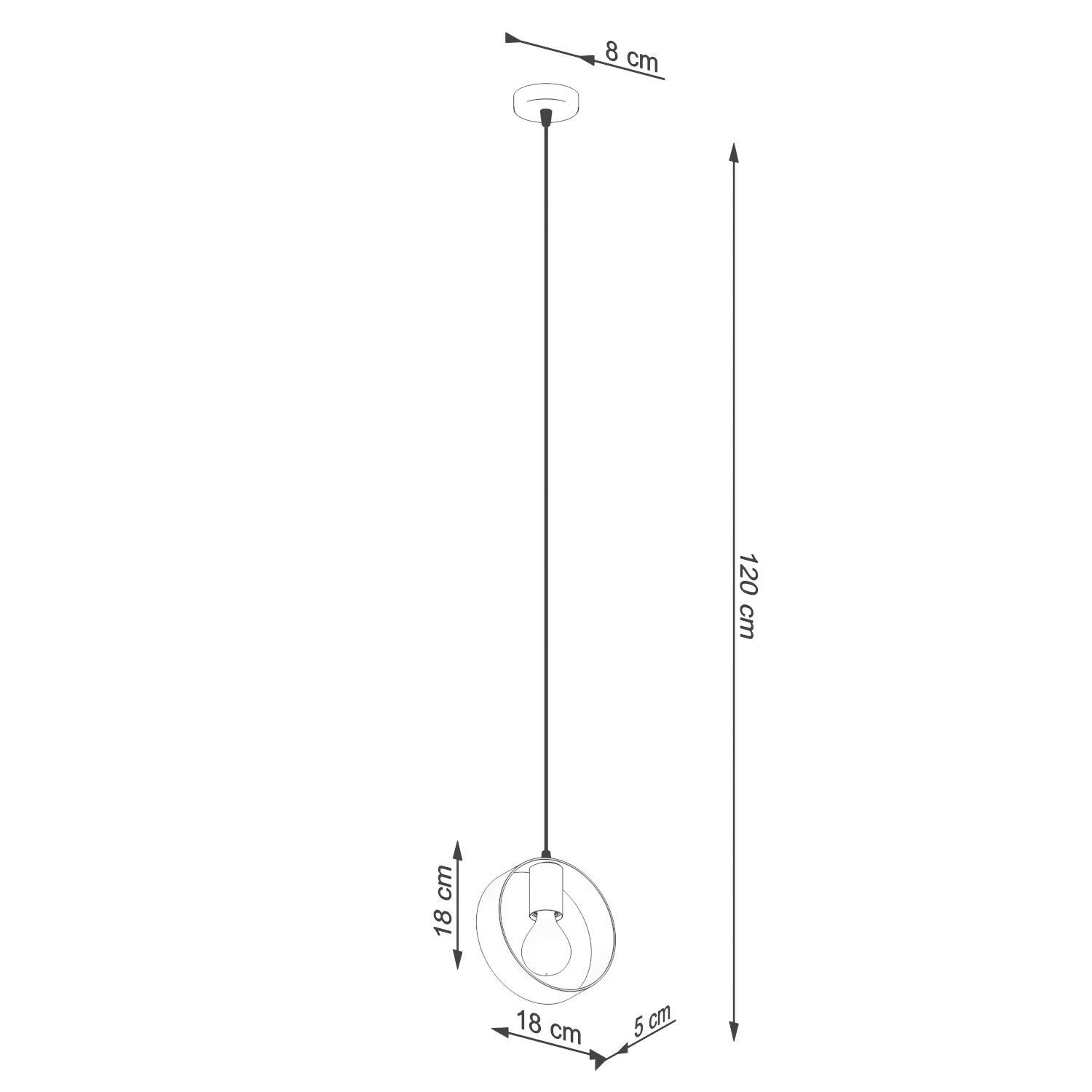 Hängelampe Modern rund Ø 18 cm Metall Weiß E27 HIAS