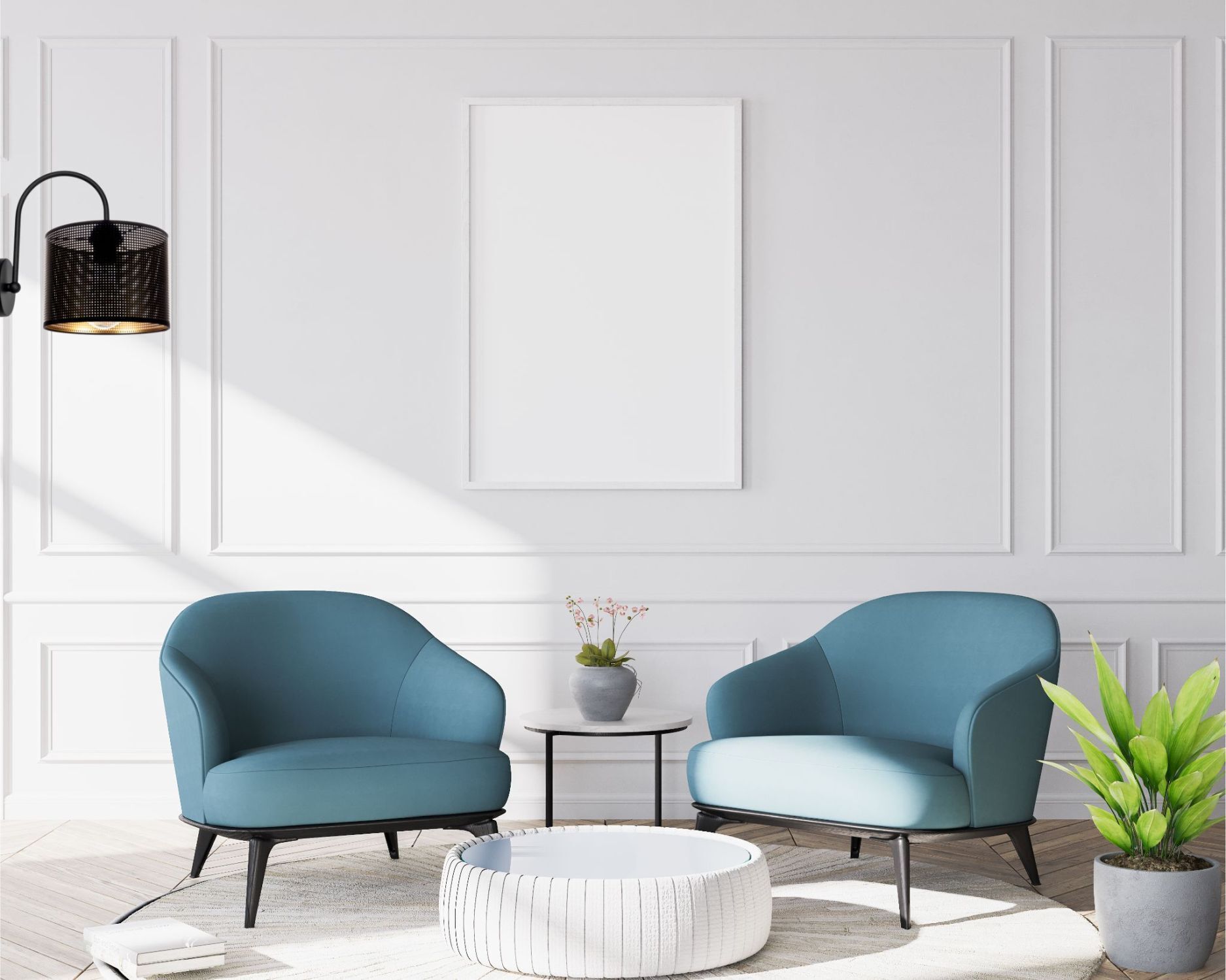 Metall Wandleuchte in Schwarz Gold E27 B:20 cm stilvoll Moebel, Stuhl, Pflanze, Lampe