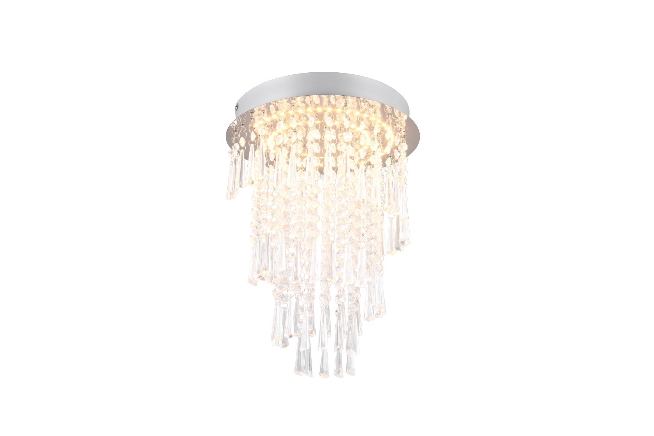 LED Deckenlampe mit Fernbedienung dimmbar Chrom Acryl Leuchter, Lampe, Deckenleuchte