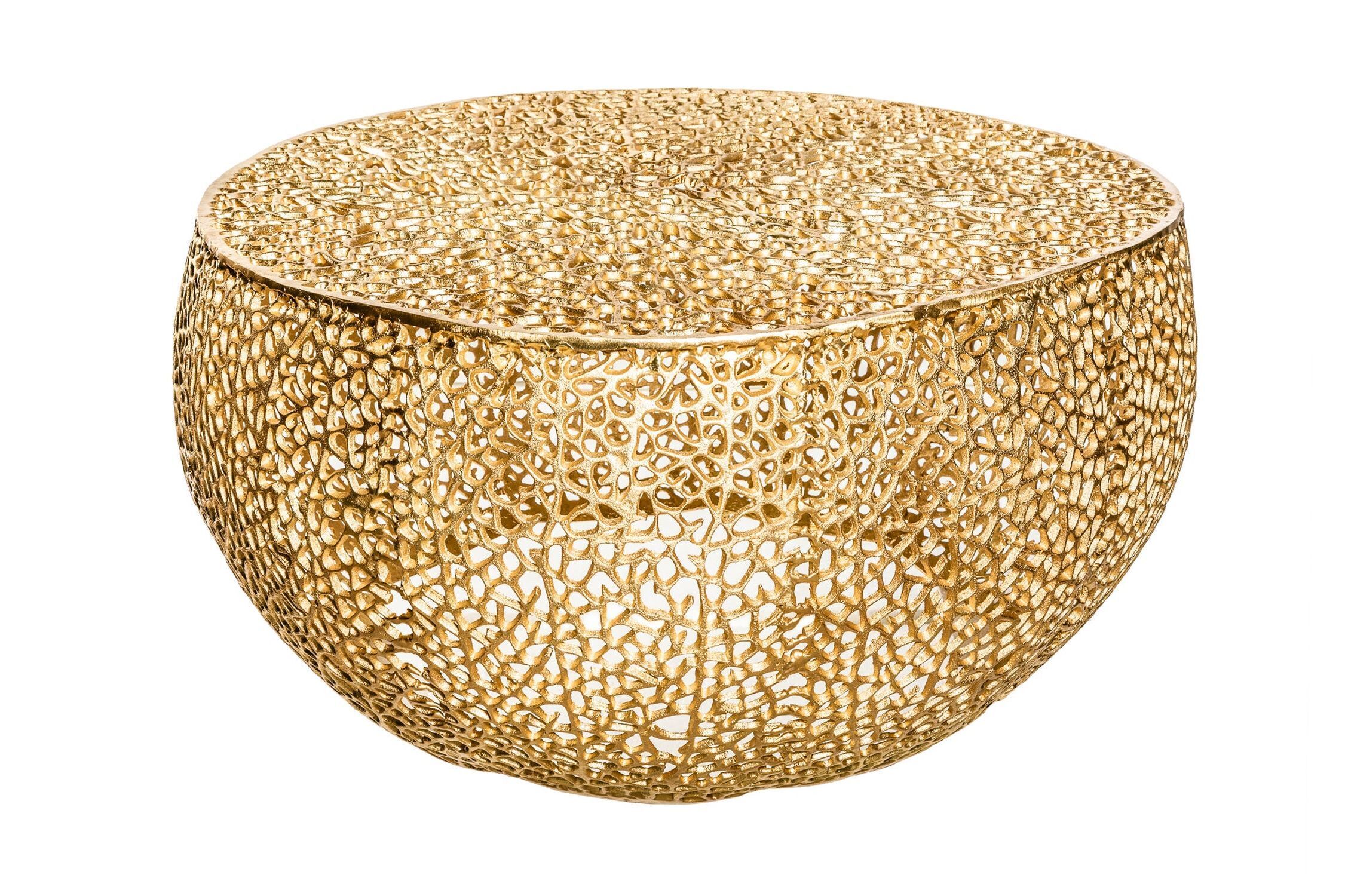 Couchtisch Metall in Gold 80 x 80 cm Handarbeit