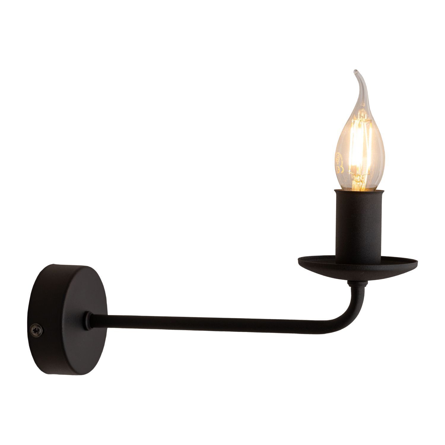Wandlampe Rustikal Metall Schwarz für E27 dekorativ