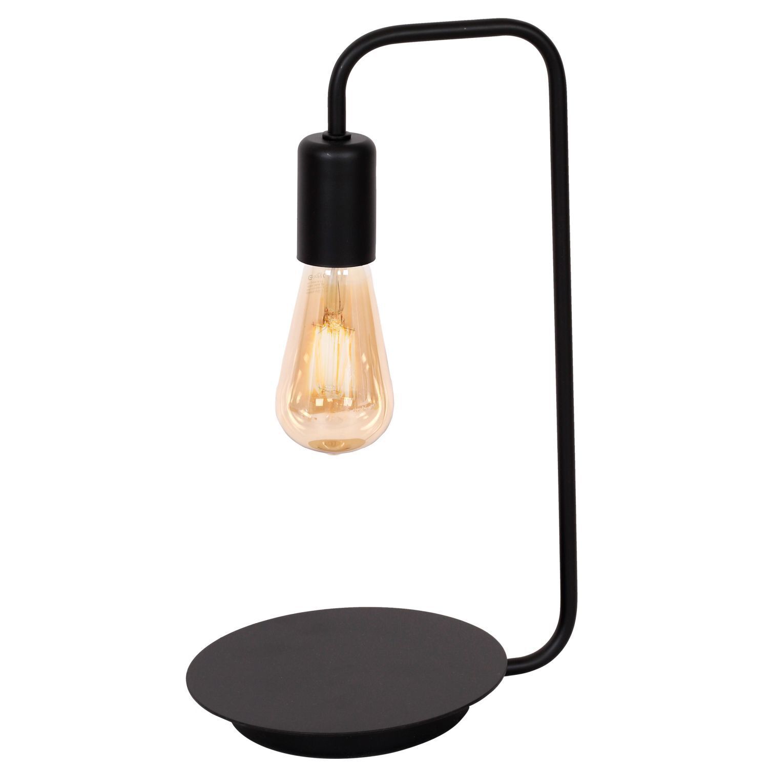 Tischlampe Schwarz Metall 39 cm hoch Retro Design
