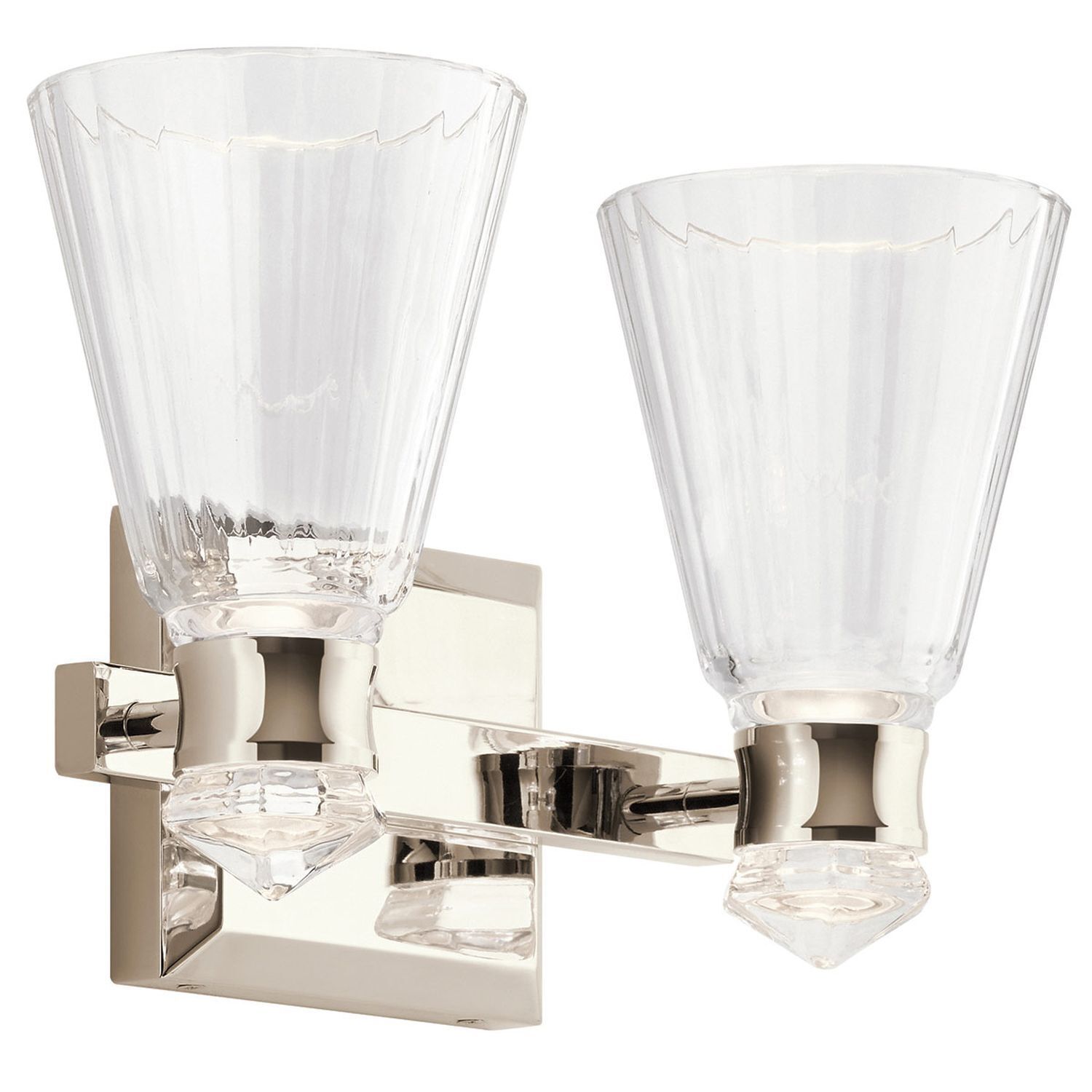 LED Badezimmerlampe Wand IP44 36,8 cm breit Glas Metall Glas, Leuchte, Rauchrohr