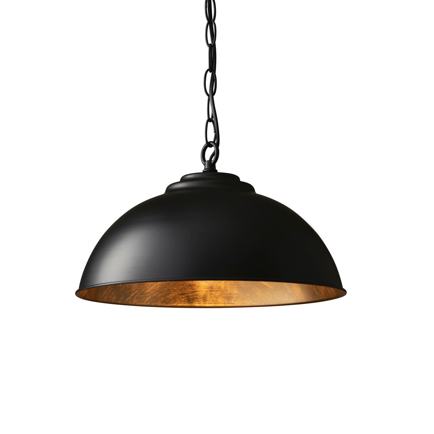 Hängelampe Metall D: 34,5 cm in Schwarz Gold Retro Design E27